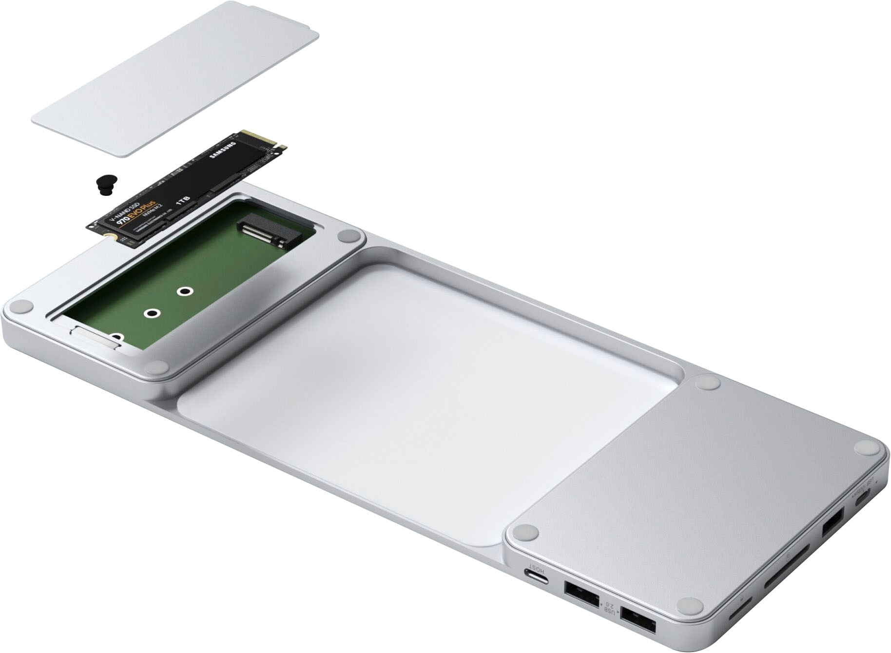 Satechi Computer-Adapter »USB-C Slim Dock for 24" iMac«, USB-C zu USB 2.0-USB Typ A-USB Typ C-MicroSD-Card-SD-Card-SATA, 34 cm