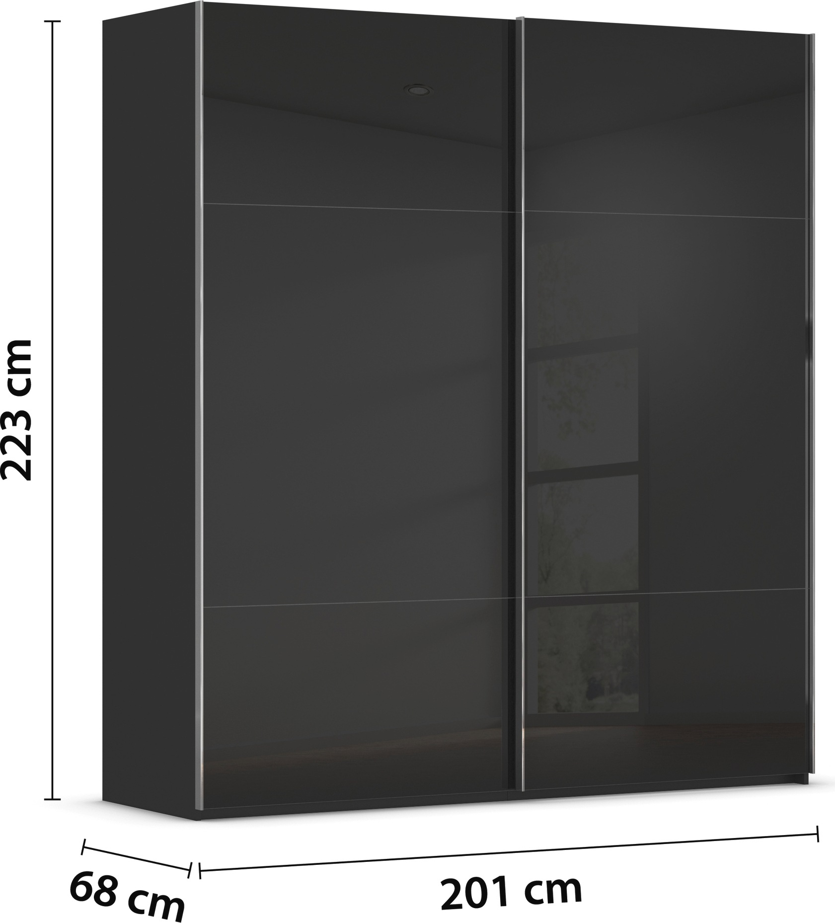 rauch Schwebetürenschrank »Kleiderschrank Schrank Garderobe Schlafzimmerschrank CONTIDO«, (in 3 verschiedenen Ausstattungen BASIC/CLASSIC/PREMIUM), aus hochwertigem Material in 6 Breiten 2 Griff-Farben MADE IN GERMANY