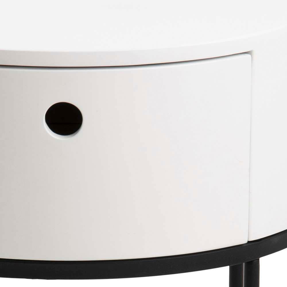 ACTONA GROUP Nachttisch »Polo«, (1 St.), Nachttisch in Weiss oder Schwarz, rund, Ø 40 cm, mit 1 Schublade