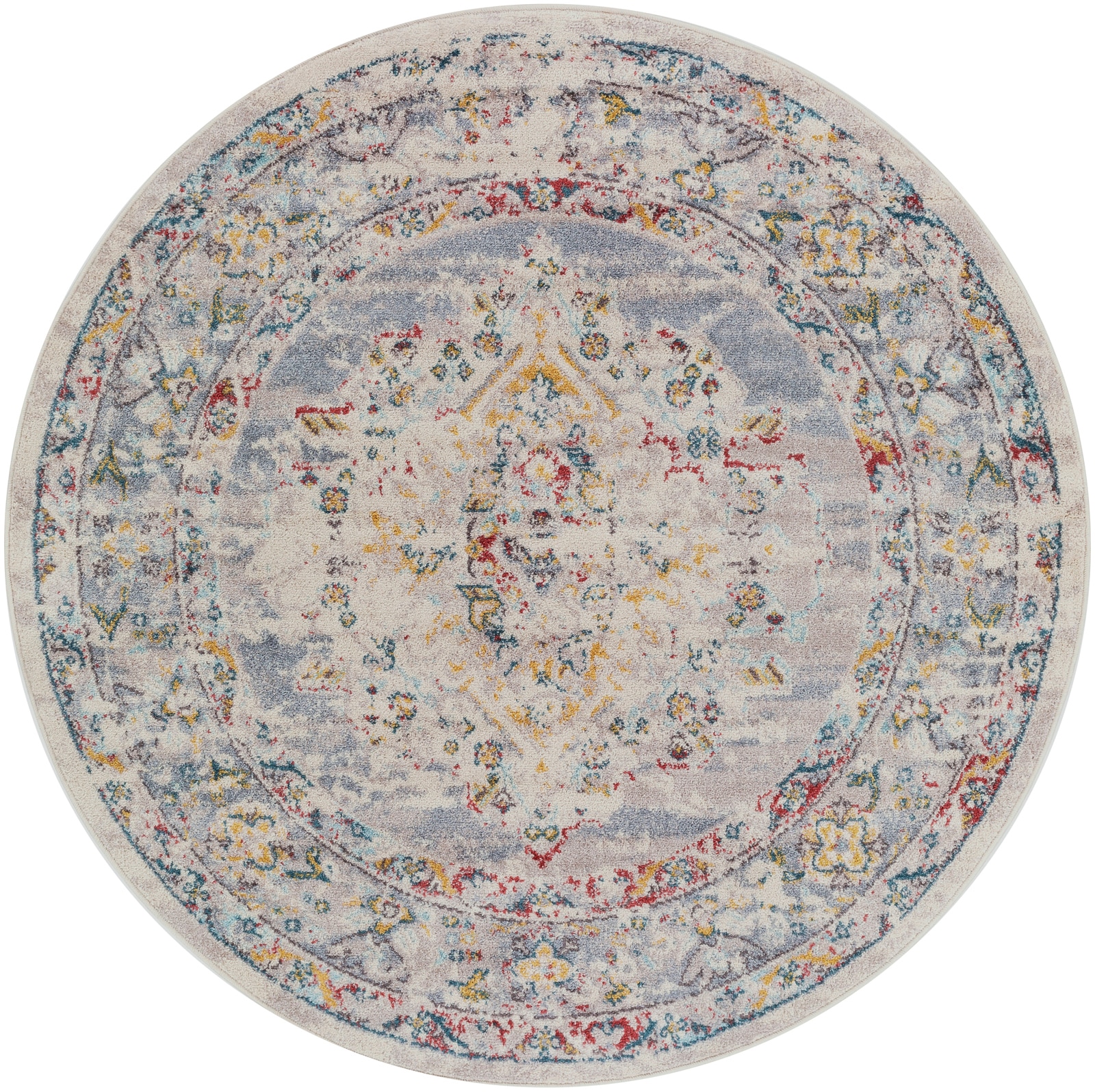 Livabliss Teppich »CASABLANCA«, rund, 13 mm Höhe, Vintage Orientteppich, Kurzflor Boho Wohnzimmerteppich, Läufer