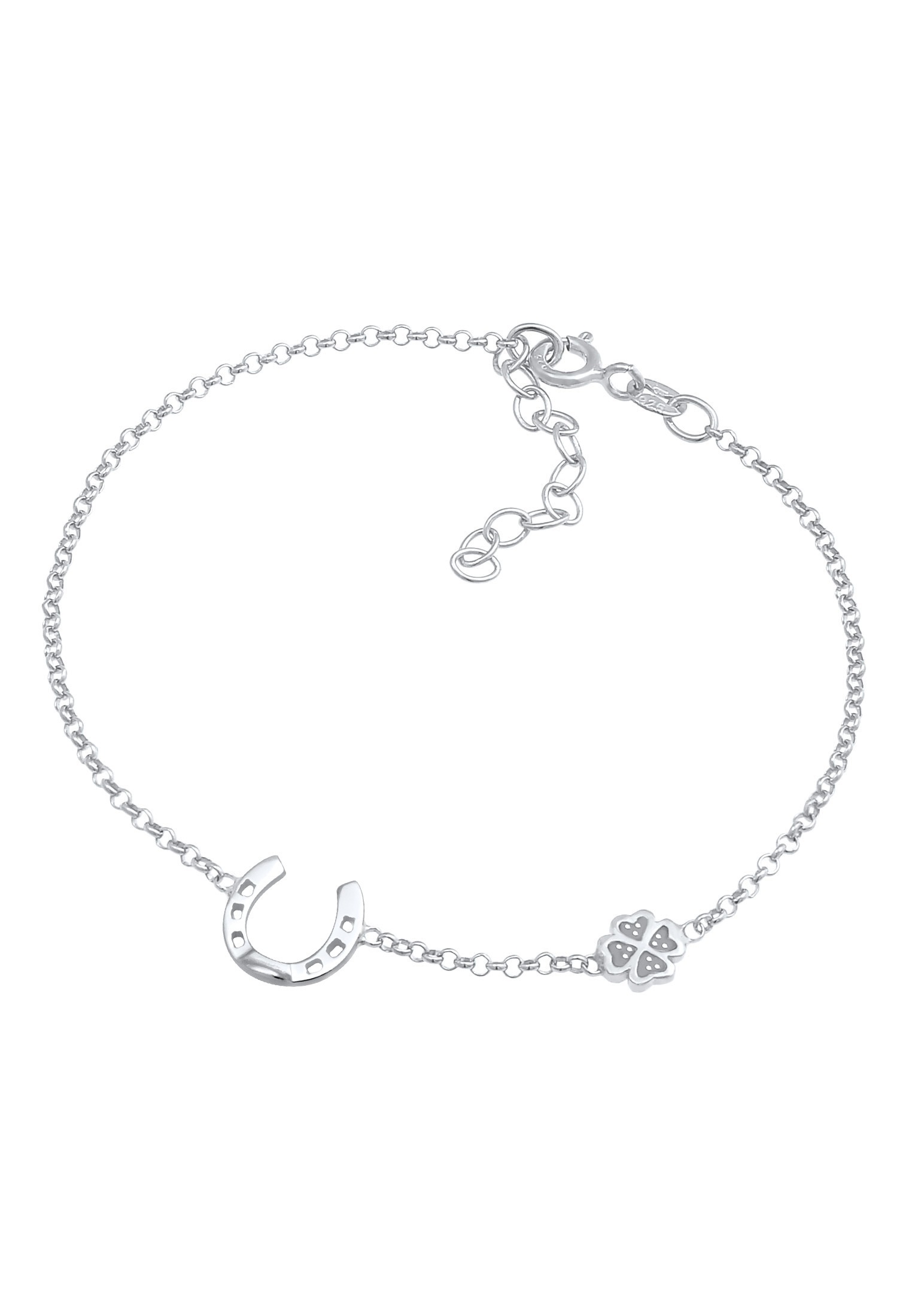 Nenalina Armband »Hufeisen Kleeblatt Glück Emaille 925 Silber«