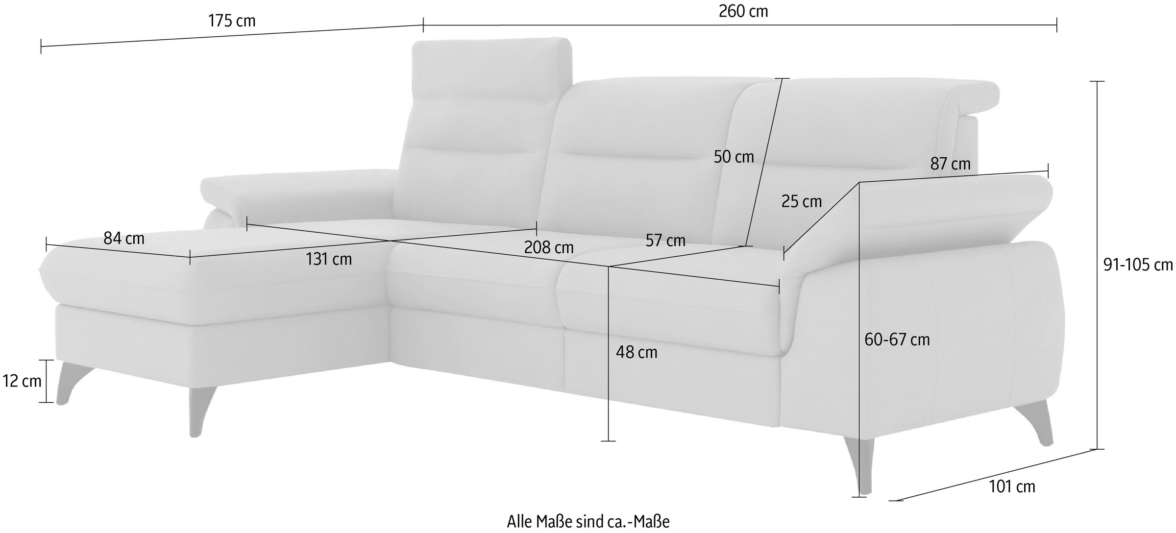 sit&more Ecksofa »Astoria L-Form«, wahlweise mit motorischer Relaxfunktion