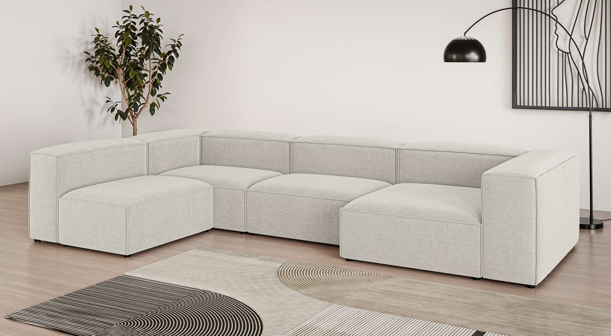 OTTO home Wohnlandschaft »HAILY U-Form mit Ottomane links/rechts, Maße B/T/ günstig online kaufen