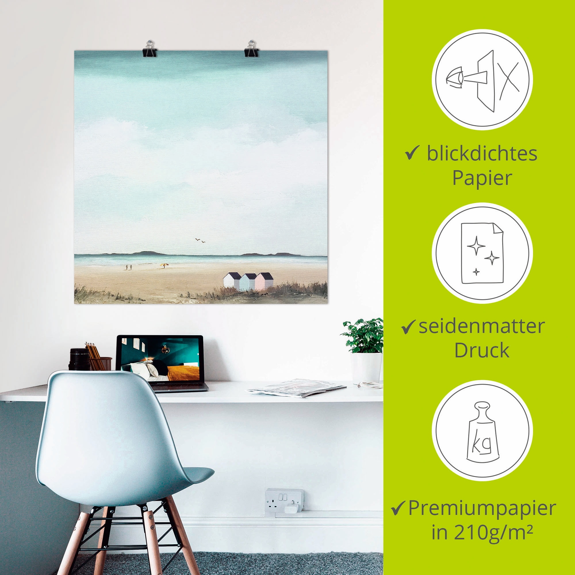 Artland Wandbild »Sonniger Morgen IV« Strand 1 Stk. tlg. als Leinwandbild, Poster in verschied. Größen