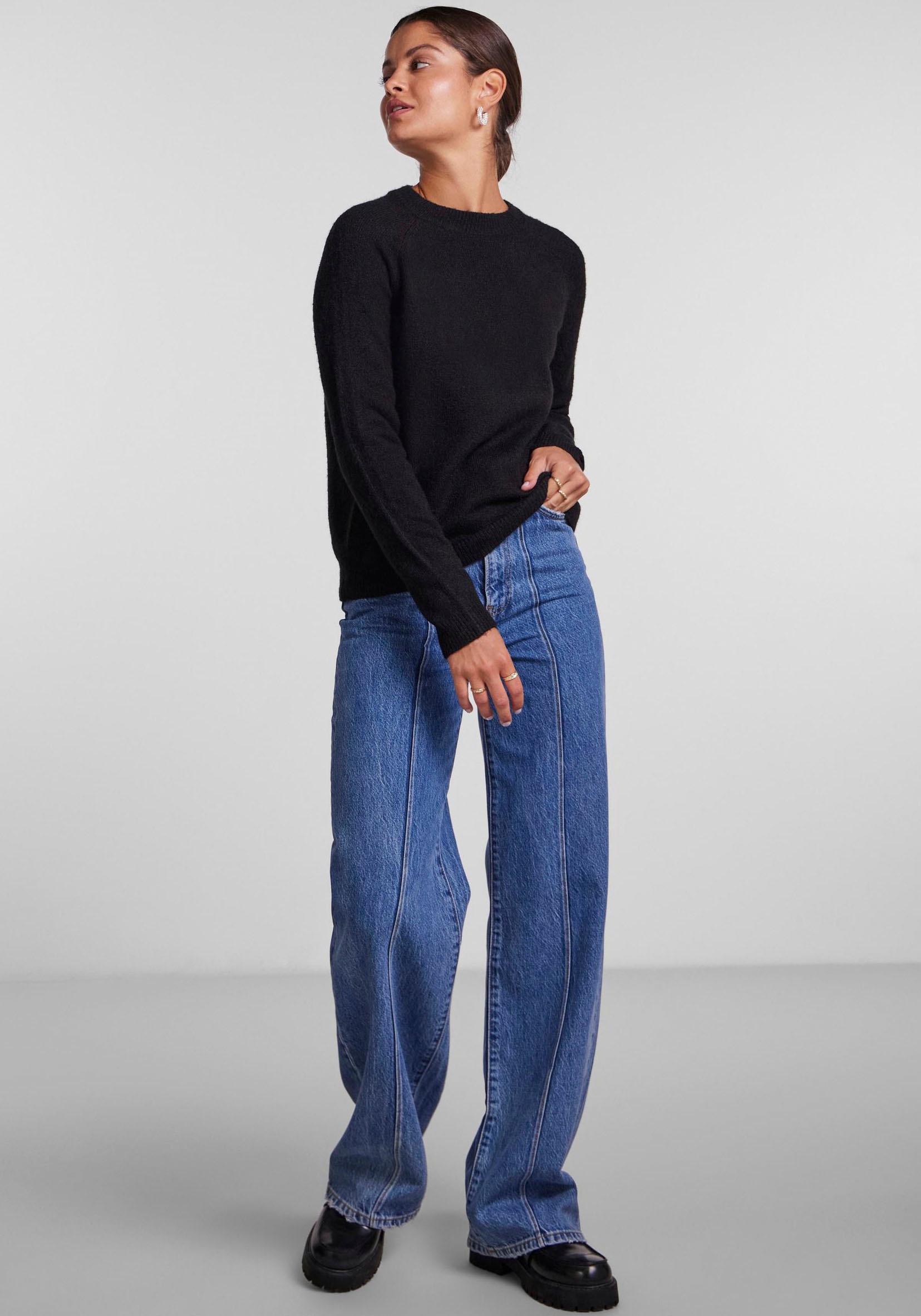 pieces Strickpullover »PCJULIANA LS O-NECK KNIT NOOS BC«