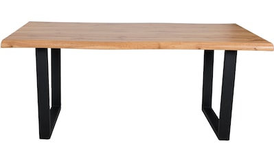 Baumkantentisch »Tisch Thea«, Massives Kufengestell aus Metall, Belastbarkeit bis 100 kg