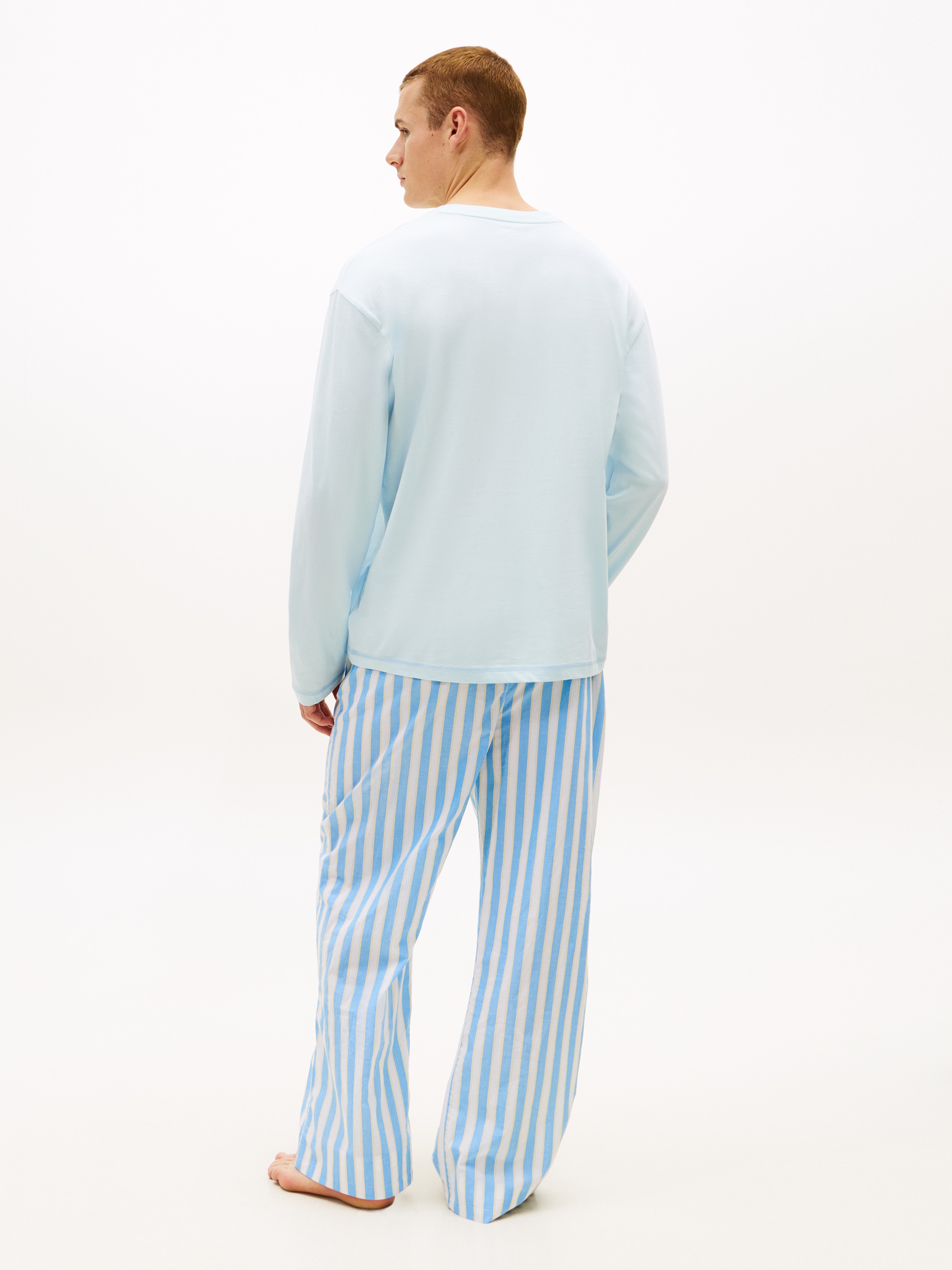 Tommy Hilfiger Underwear Pyjama »LS WOVEN Pyjama SET PRINT« 2 mit Rundhals, Hose kariert, mit elastischem Bund