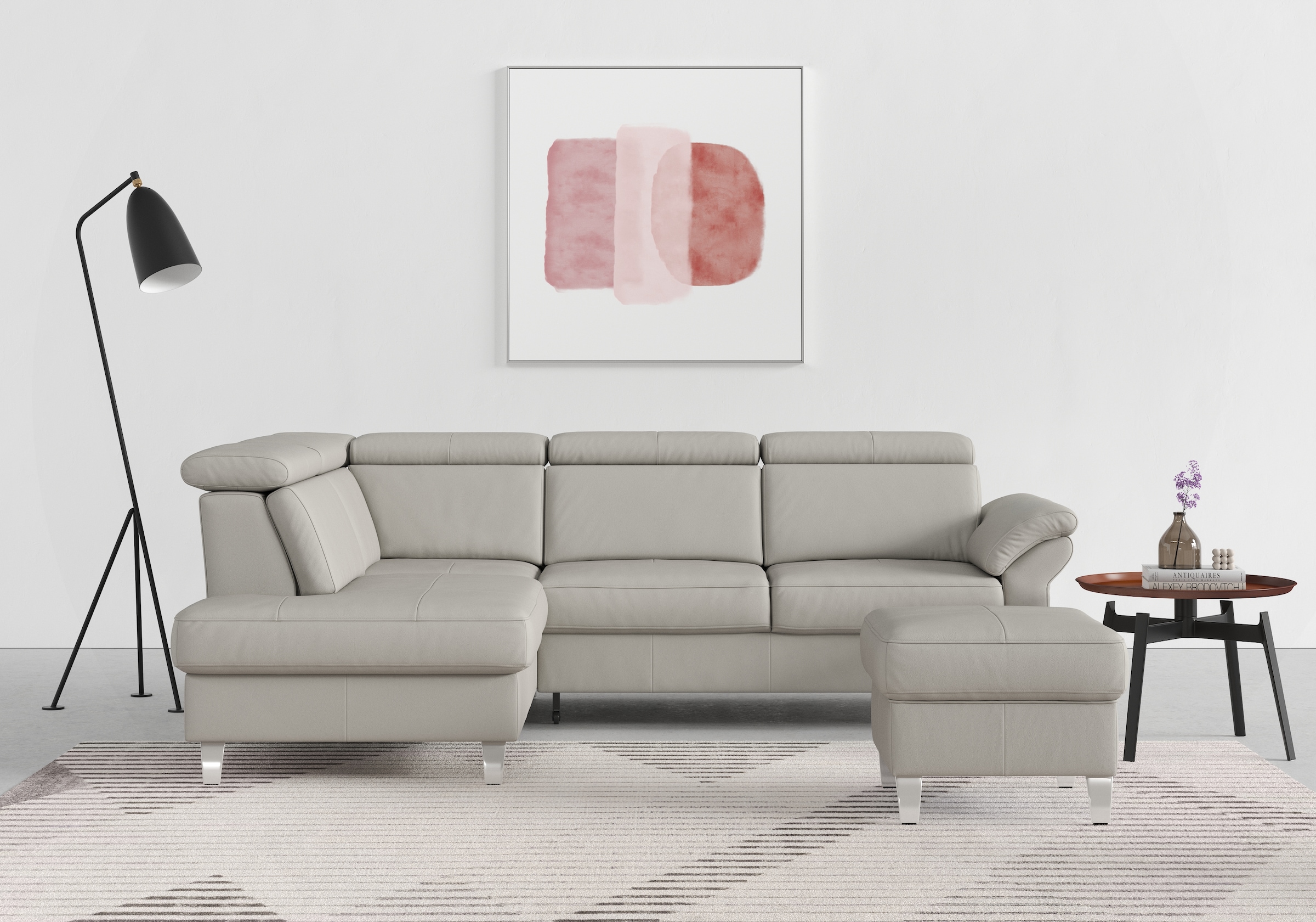 sit&more Ecksofa »Arngast L-Form« inklusive Kopfteilverstellung und Federke günstig online kaufen