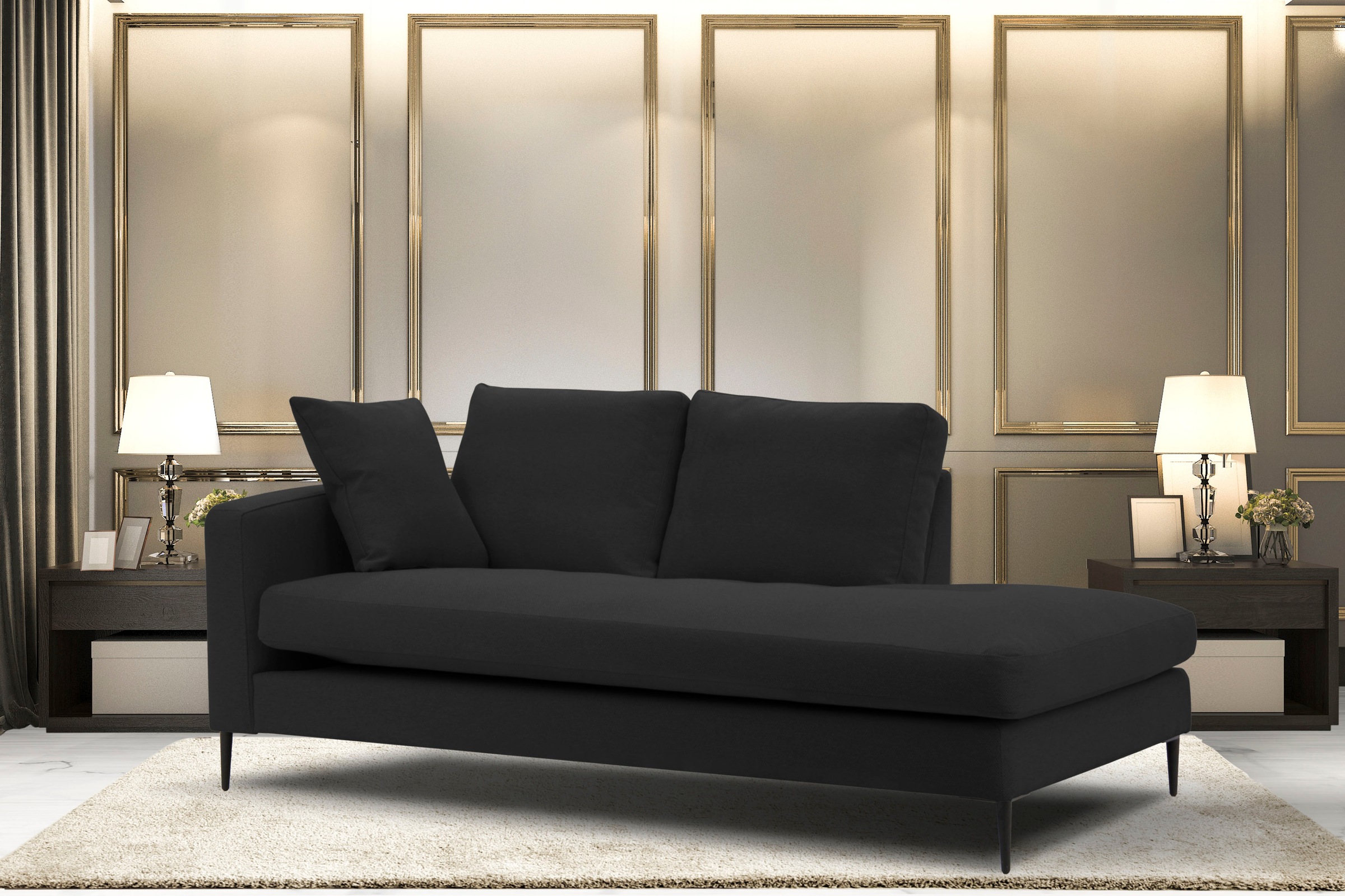 Home affaire Recamiere »Cozy Chaiselongue, Maße B/T/H: 195/97/80 cm« mit lo günstig online kaufen