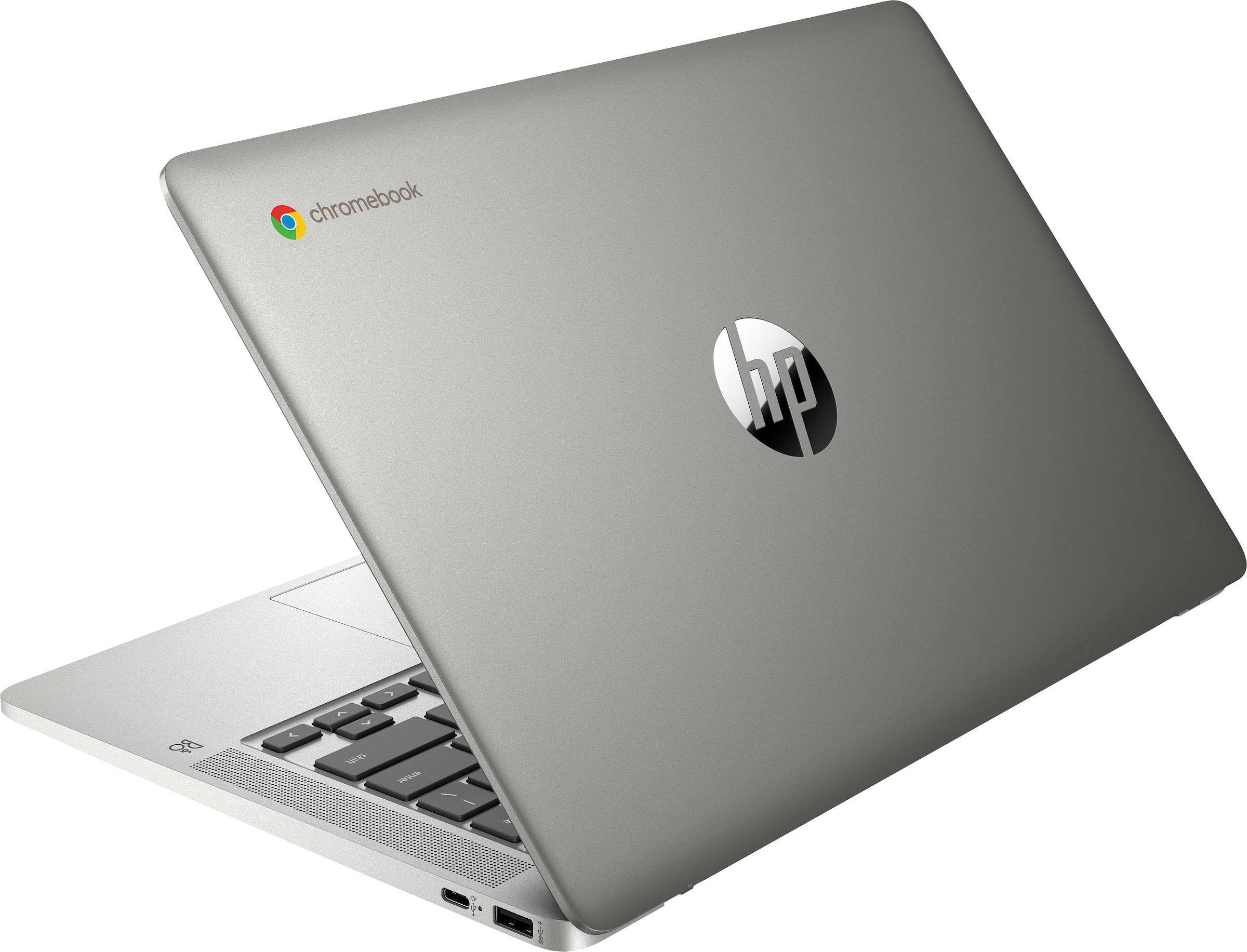 HP Chromebook »14a-na0245ng«, 35,6 cm, Intel, Rechnung 14 / GB kaufen SSD 128 Pentium Graphics, Silber, UHD auf Zoll