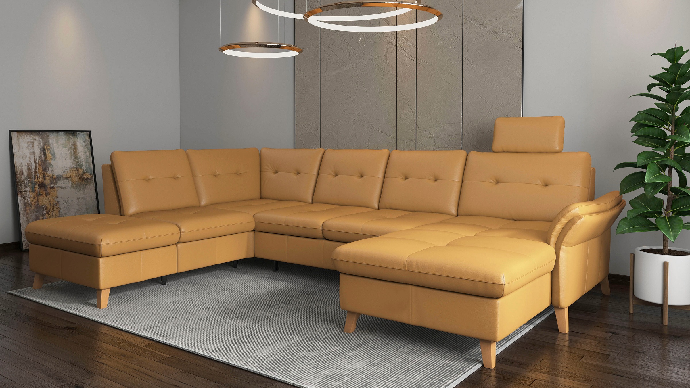 sit&more Wohnlandschaft »Göteborg«, inkl. Sitztiefenverstellung, wahlweise mit Bettfunktion & Bettkasten