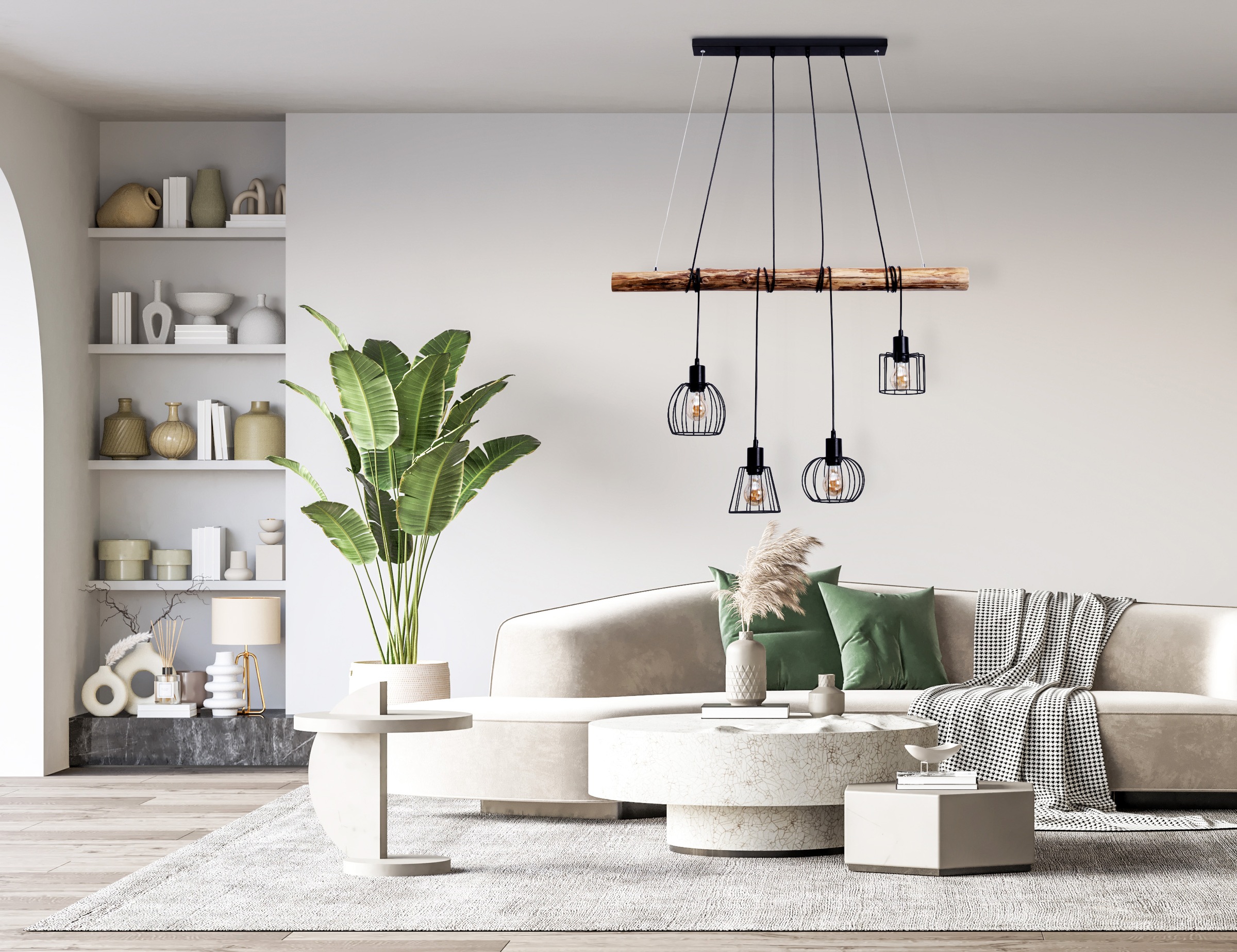 näve Pendelleuchte »4er Pendelleuchte "WOODLAND"«, Leuchtmittel E27   ohne günstig online kaufen