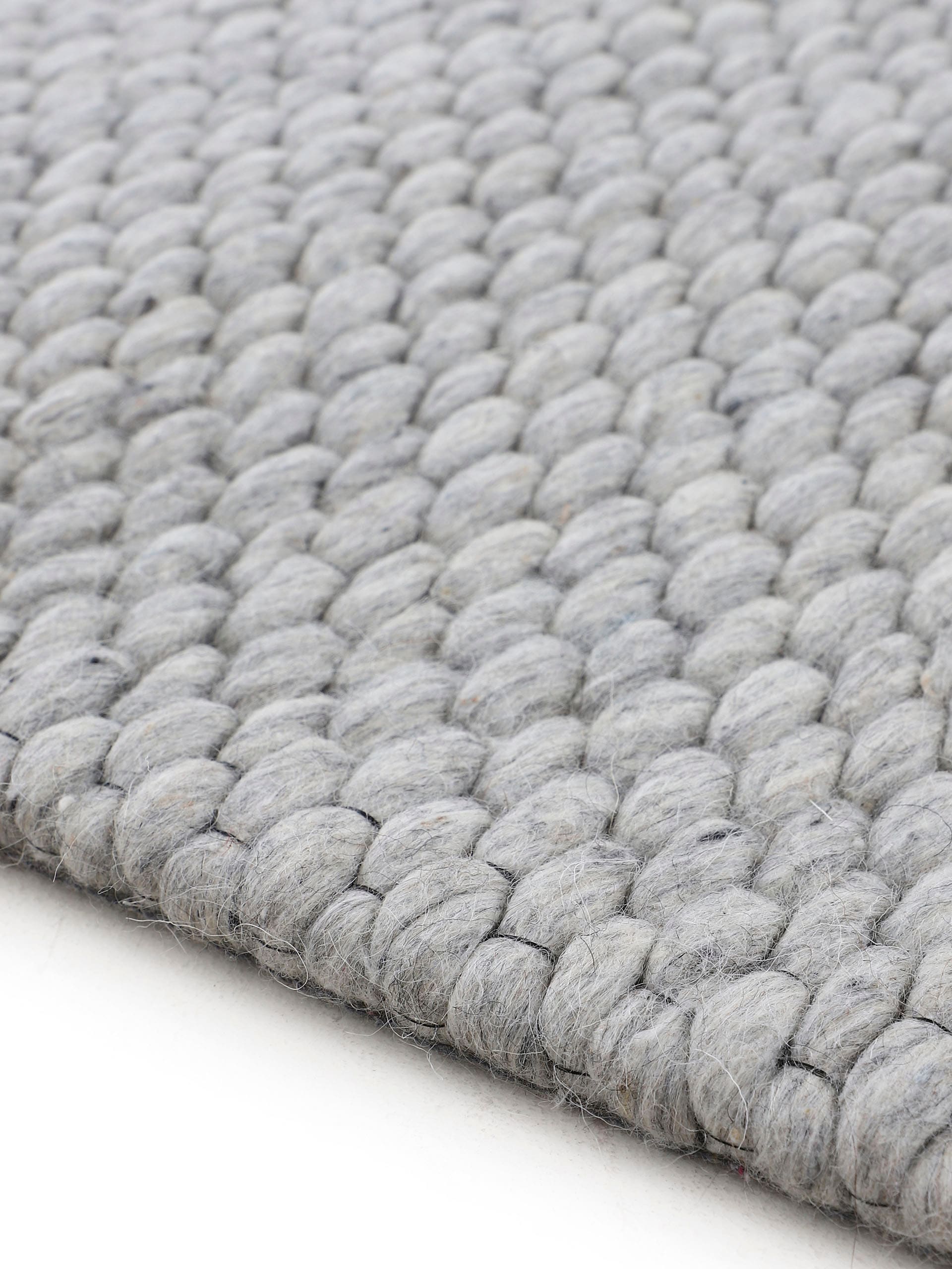 carpetfine Wollteppich »Sina«, rund, 14 mm Höhe, grobe Struktur, Zeitloses Design, reine Wolle, Wohnzimmer