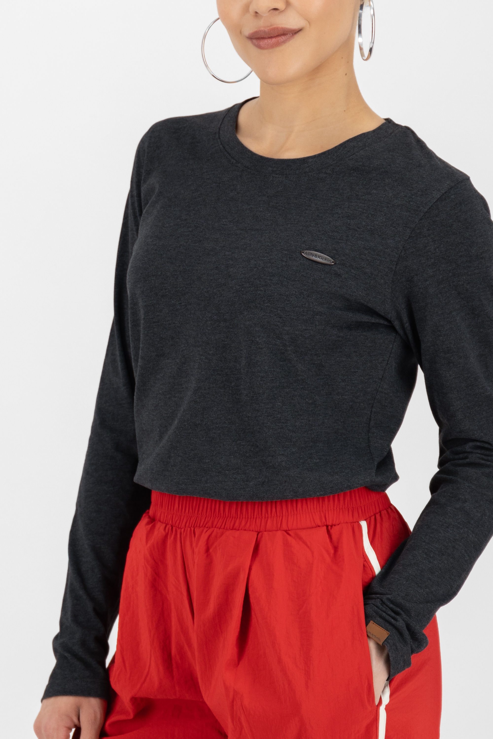 Alife & Kickin Langarmshirt »Damen LeaAK A«, Figurnah geschnittenes Longsleeve Shirt mit Rundhalsausschnitt
