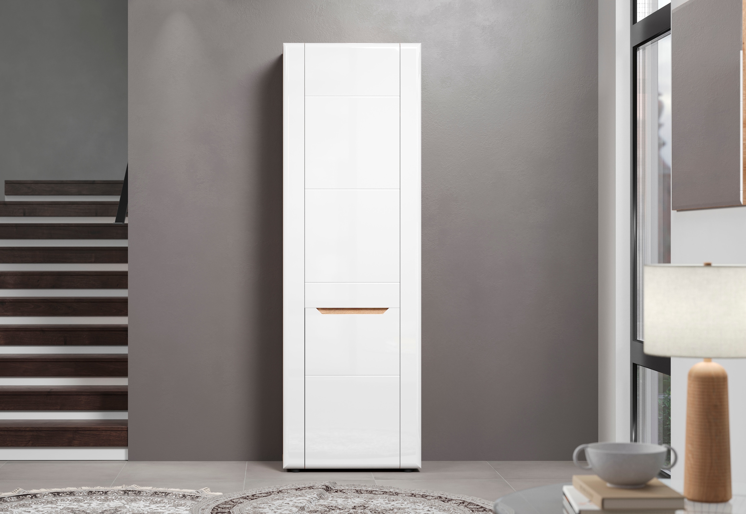 INOSIGN Vitrine »Graz Highboard mit Glastüren«, (Packung, 1 St.), Grifflos, Breite 96 cm, Höhe 132 cm