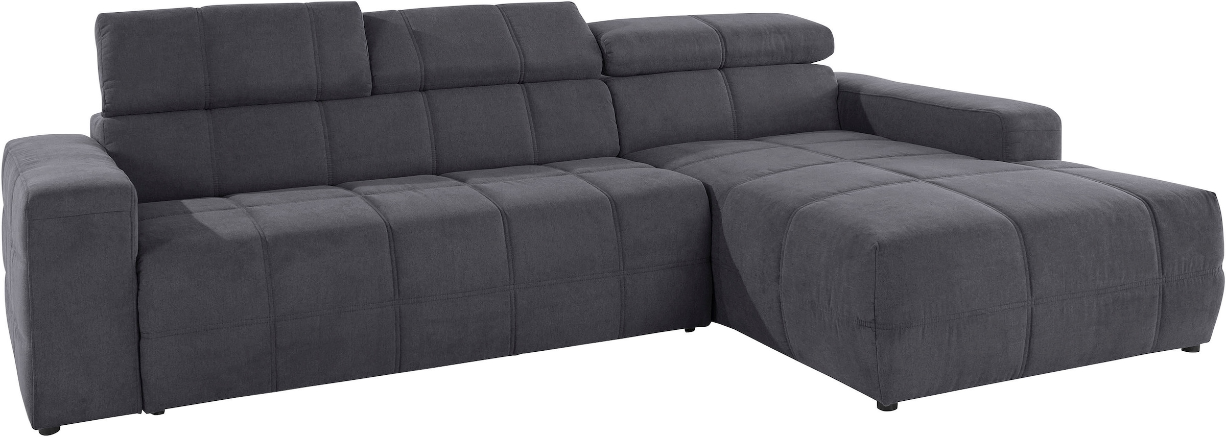 DOMO collection Ecksofa »Brandon große Ausführung B/T/H: 289/177/80 cm, auch in Leder und Cord«, mit Kopfteilverstellung, wahlweise Sitztiefenverstellung, L-Form