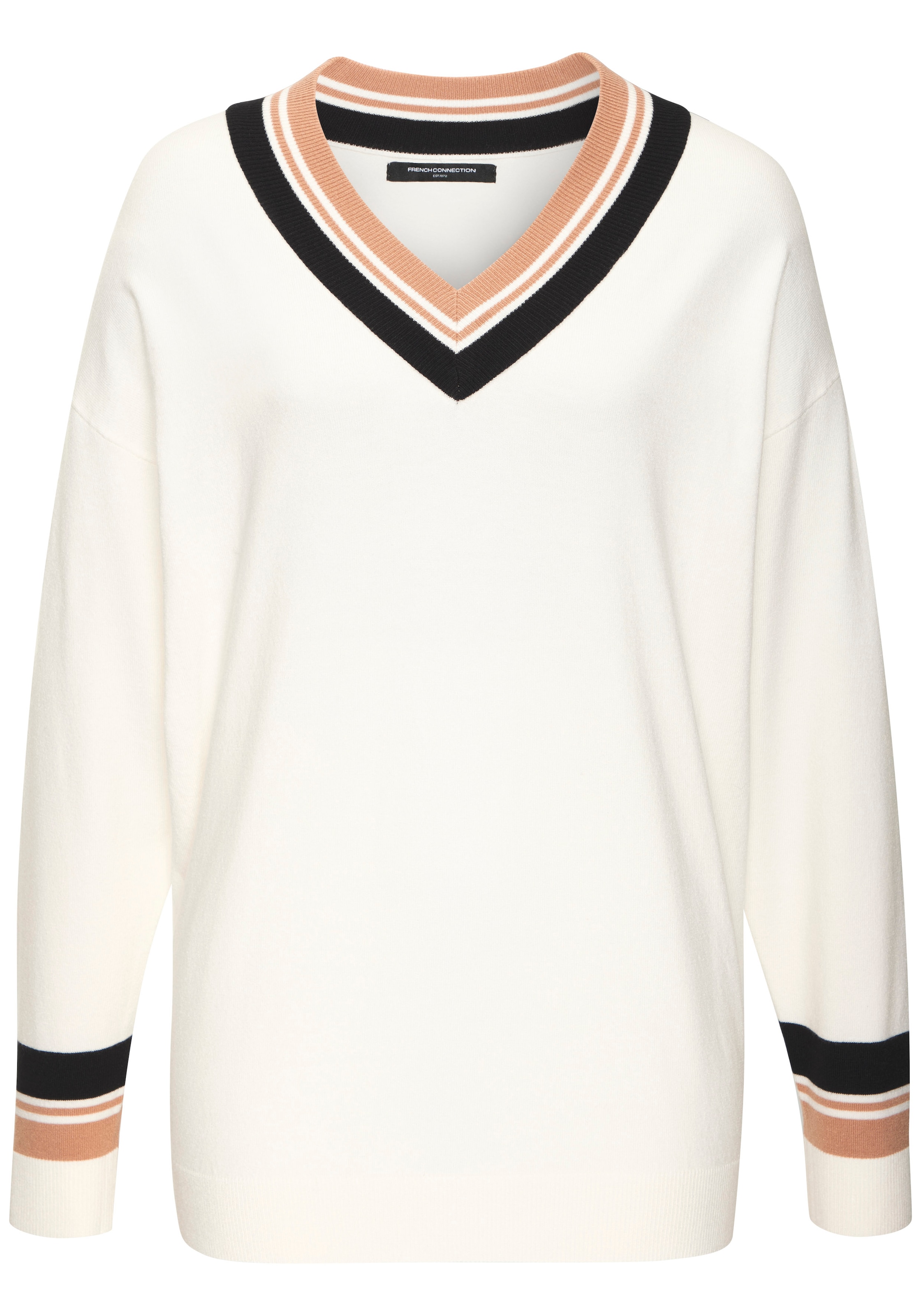 French Connection Strickpullover mit Kontraststreifen