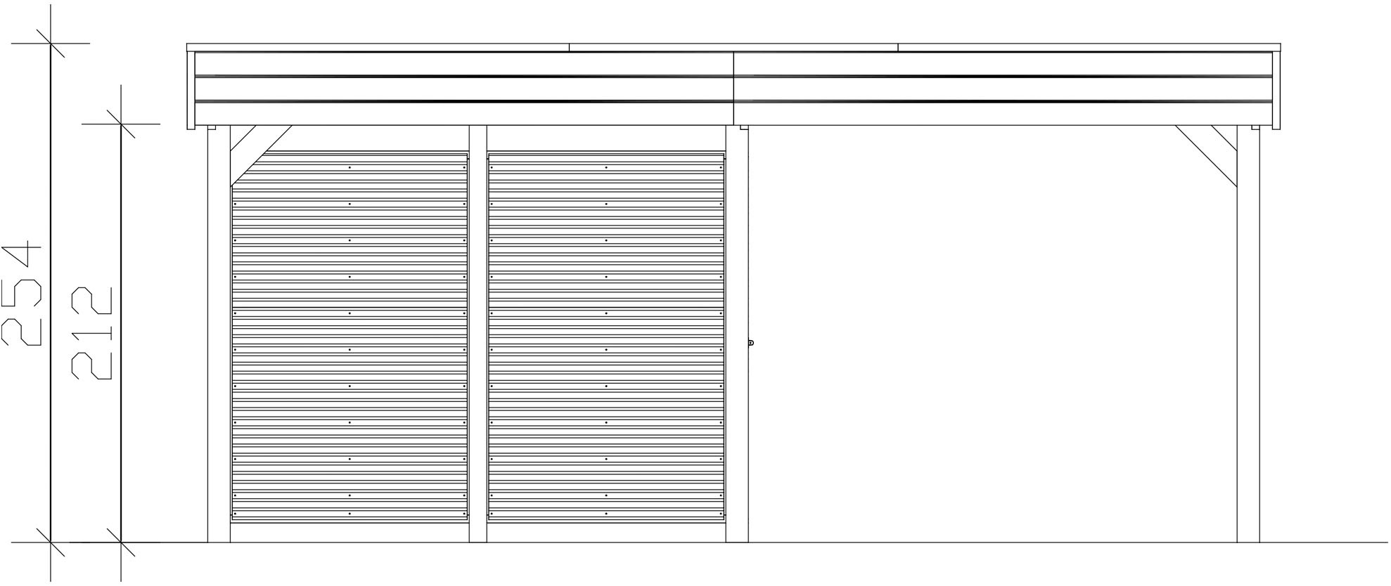 Skanholz Doppelcarport »Friesland Set 14«, Holz, 514 cm, Nussbaum