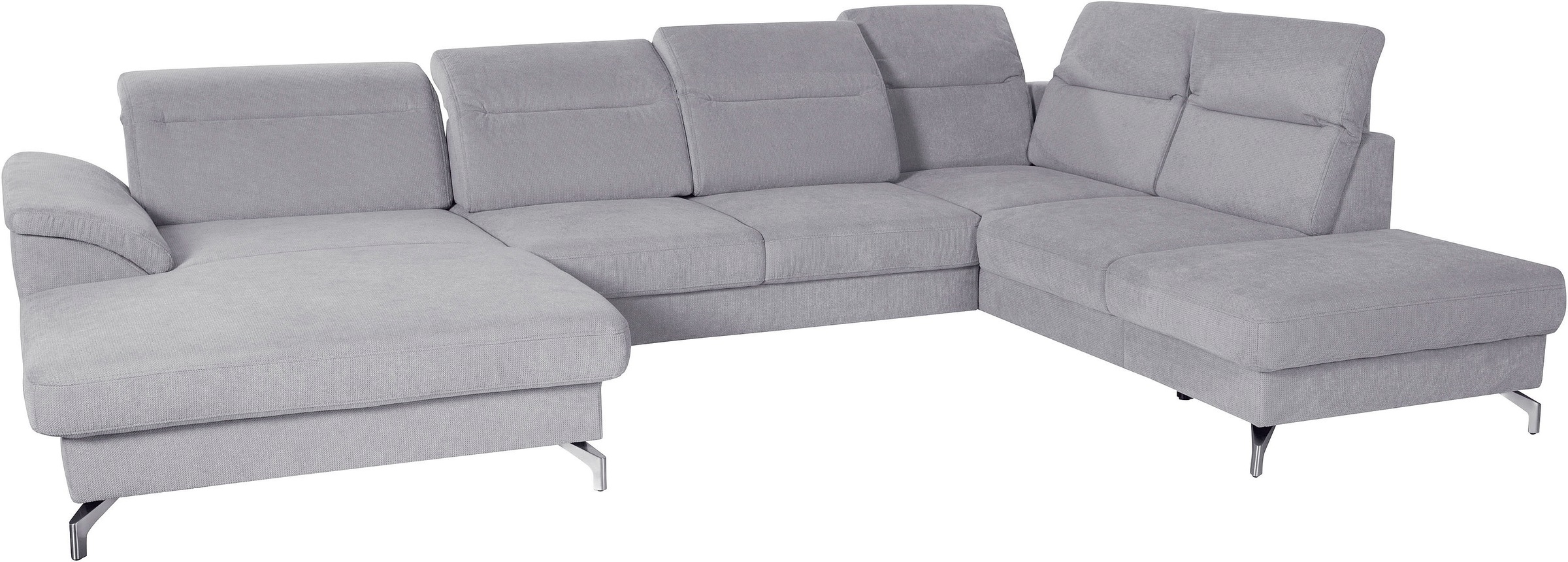 sit&more Wohnlandschaft »Percy U-Form«, 12 cm Fußhöhe, Sitztiefenverstellung, wahlweise in 2 Fußfarben