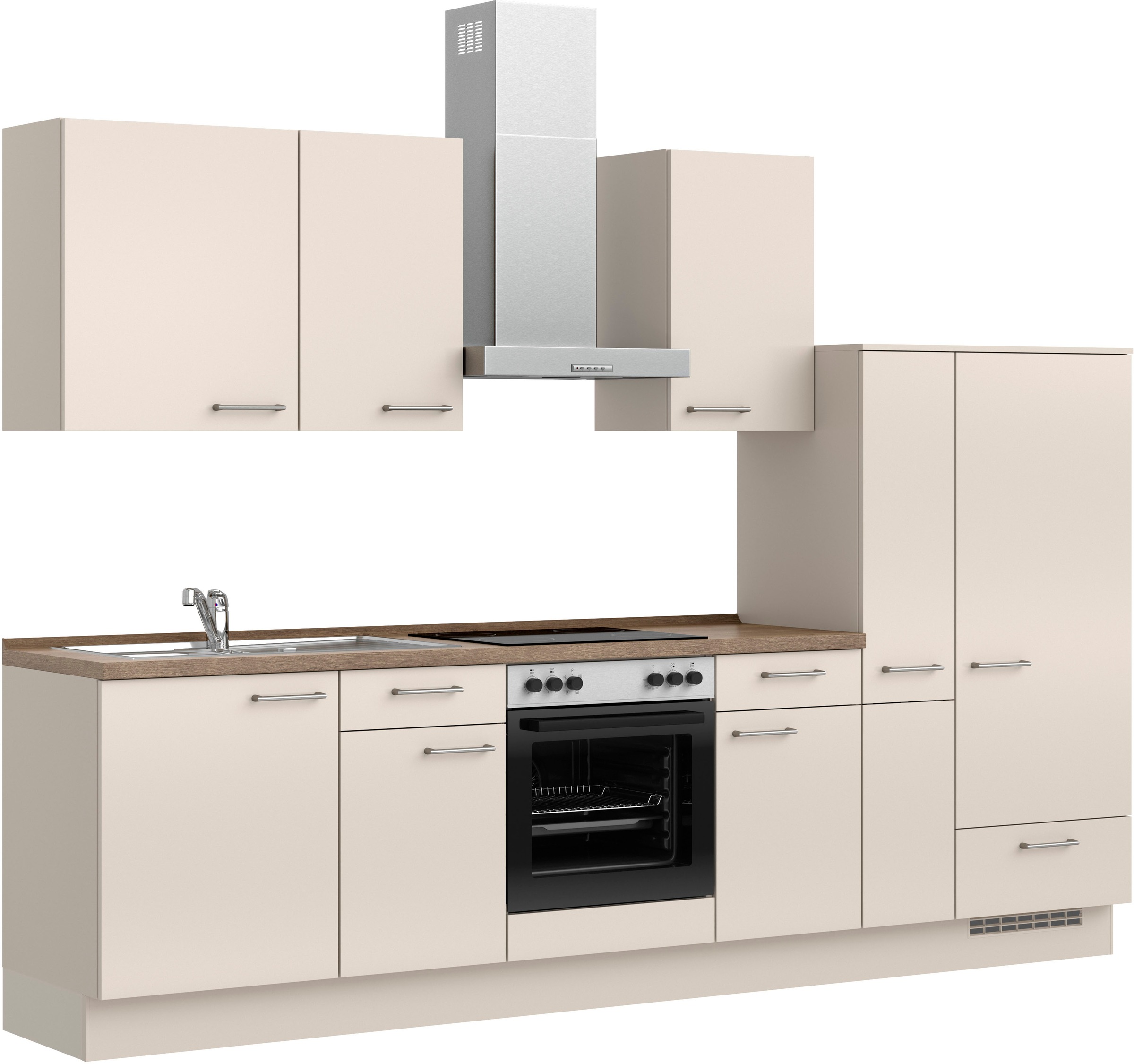 nobilia® Küchenzeile »"Laser I"«, vormontiert, Ausrichtung wählbar, Breite 300 cm, wahlw. mit E-Geräten