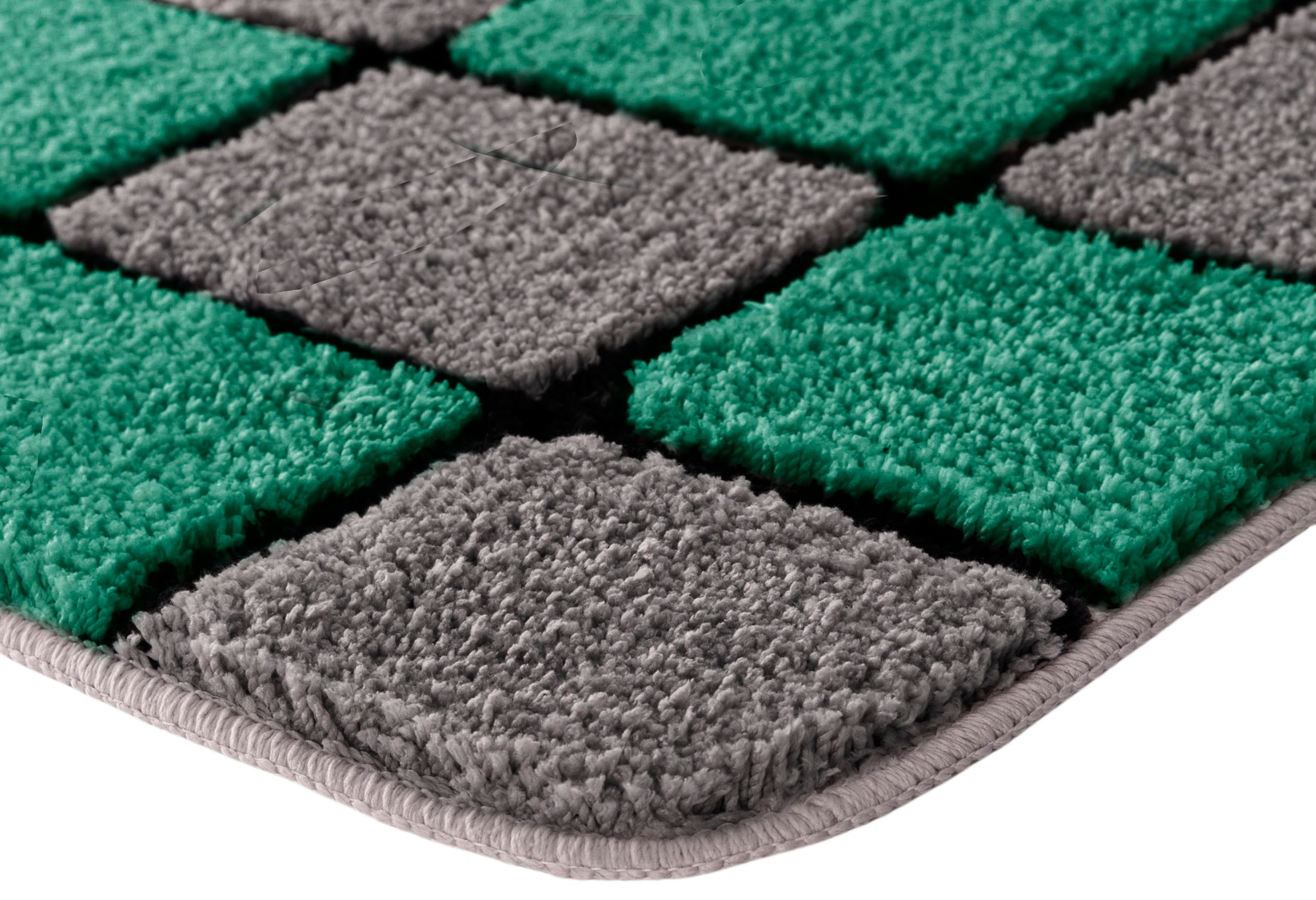 my home Badematte »Melli«, rutschhemmend beschichtet, fußbodenheizungsgeeignet, Badteppich, mit Muster, karierte Badematte