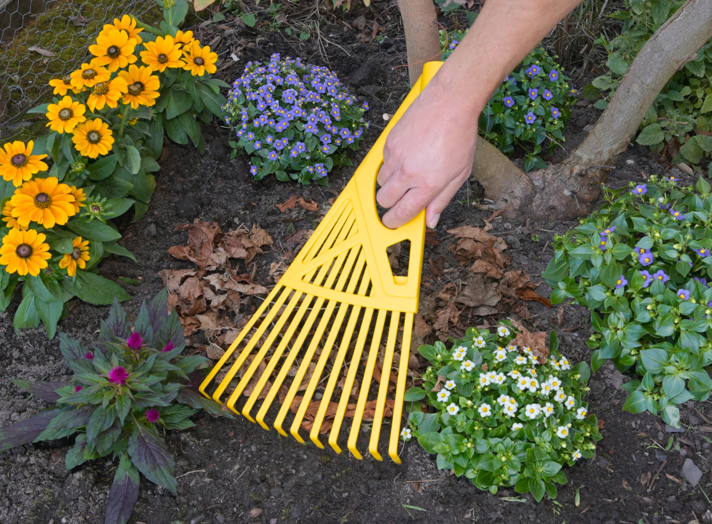 Maximex Rechen »Laubrechen 3in1« mit Teleskopstiel, extra breite Aufnahmefläche, beidhändig nutzbar