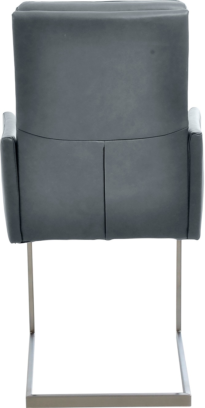 K+W Komfort & Wohnen Armlehnstuhl, Leder CLOUD, stabiles Hochkantrohr, Untergestell in Edelstahloptik oder schwarz