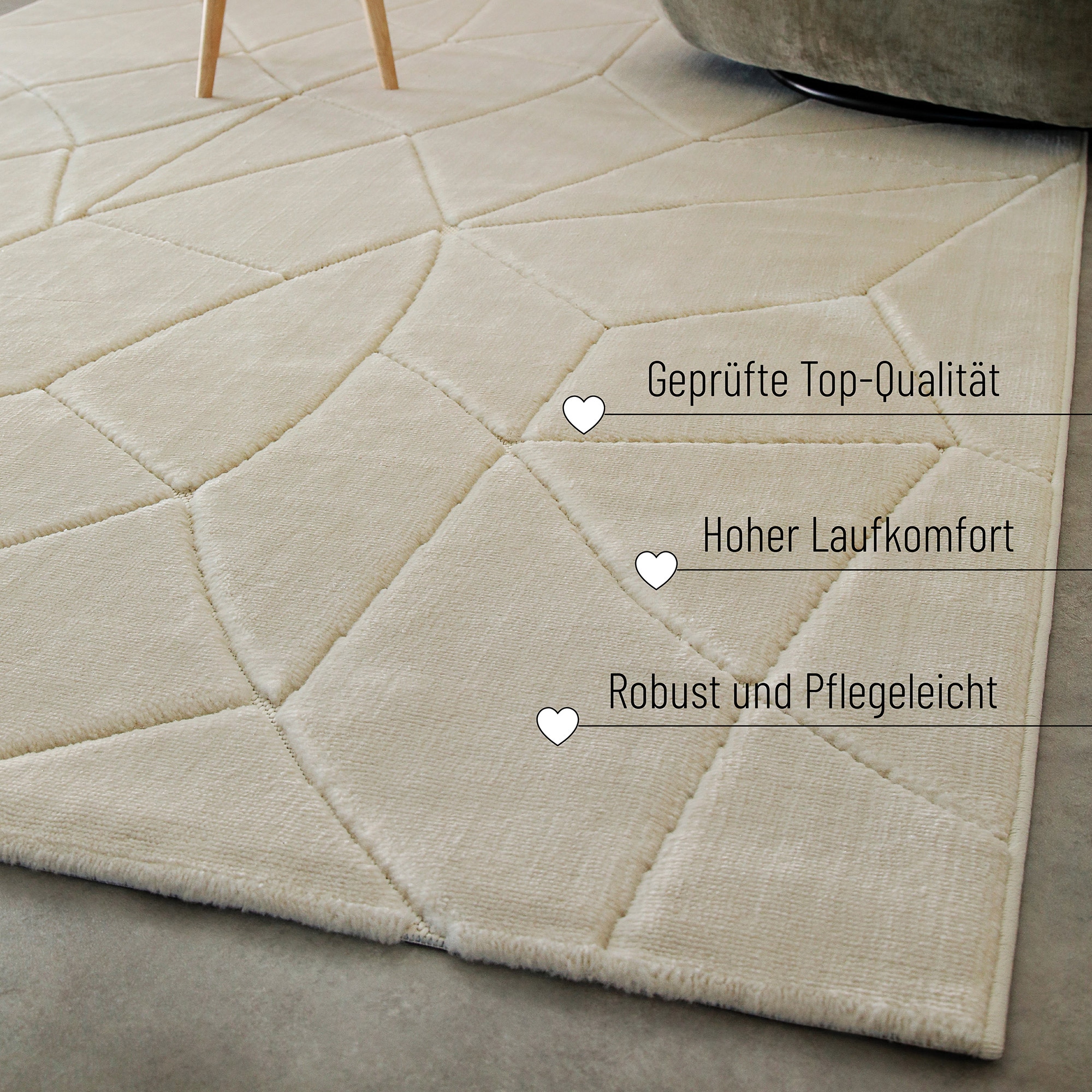 Wecon home Teppich »Unplugged, auch in quadratischer Form«, rechteckig, 10 mm Höhe, Kurzflor, Hoch Tief Struktur, gewebt, Wohnzimmer, Schlafzimmer, modern
