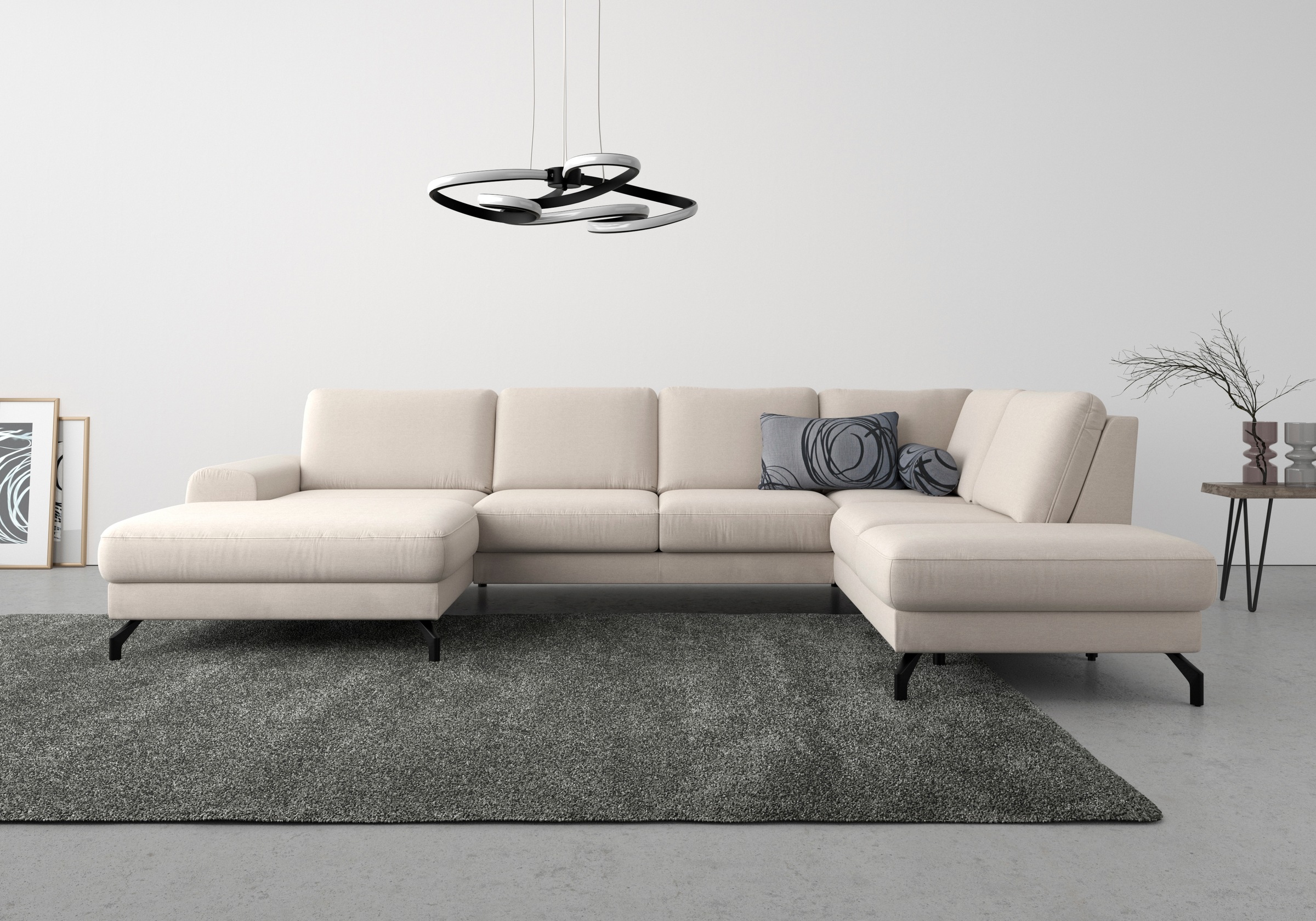 sit&more Wohnlandschaft »Cinturo U-Form«, inklusive Sitztiefenverstellung und Federkern, Sitzhöhe 45 cm