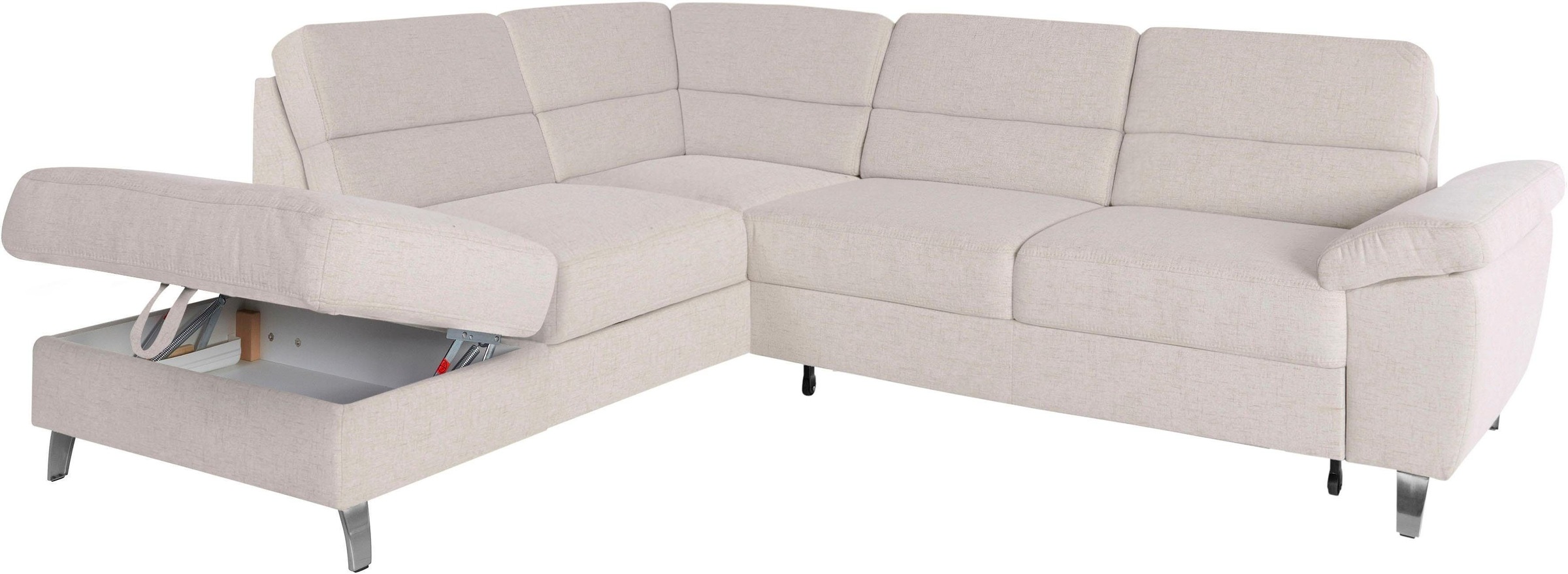 sit&more Ecksofa »Sorano L-Form«, wahlweise mit Bettfunktion und Bettkasten