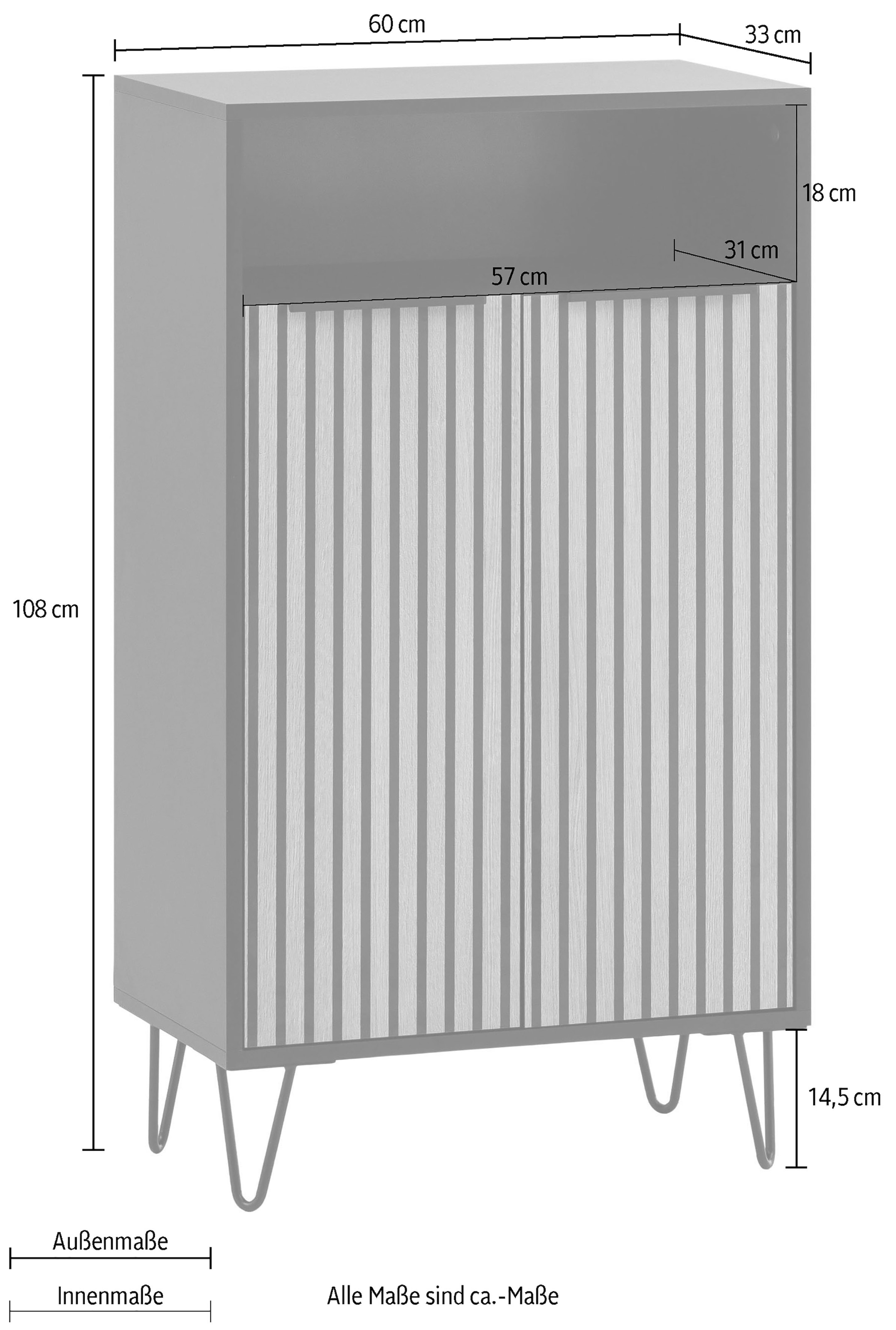 Schildmeyer Schuhschrank »Hank, Breite 60 cm« Front mit Akustikprint