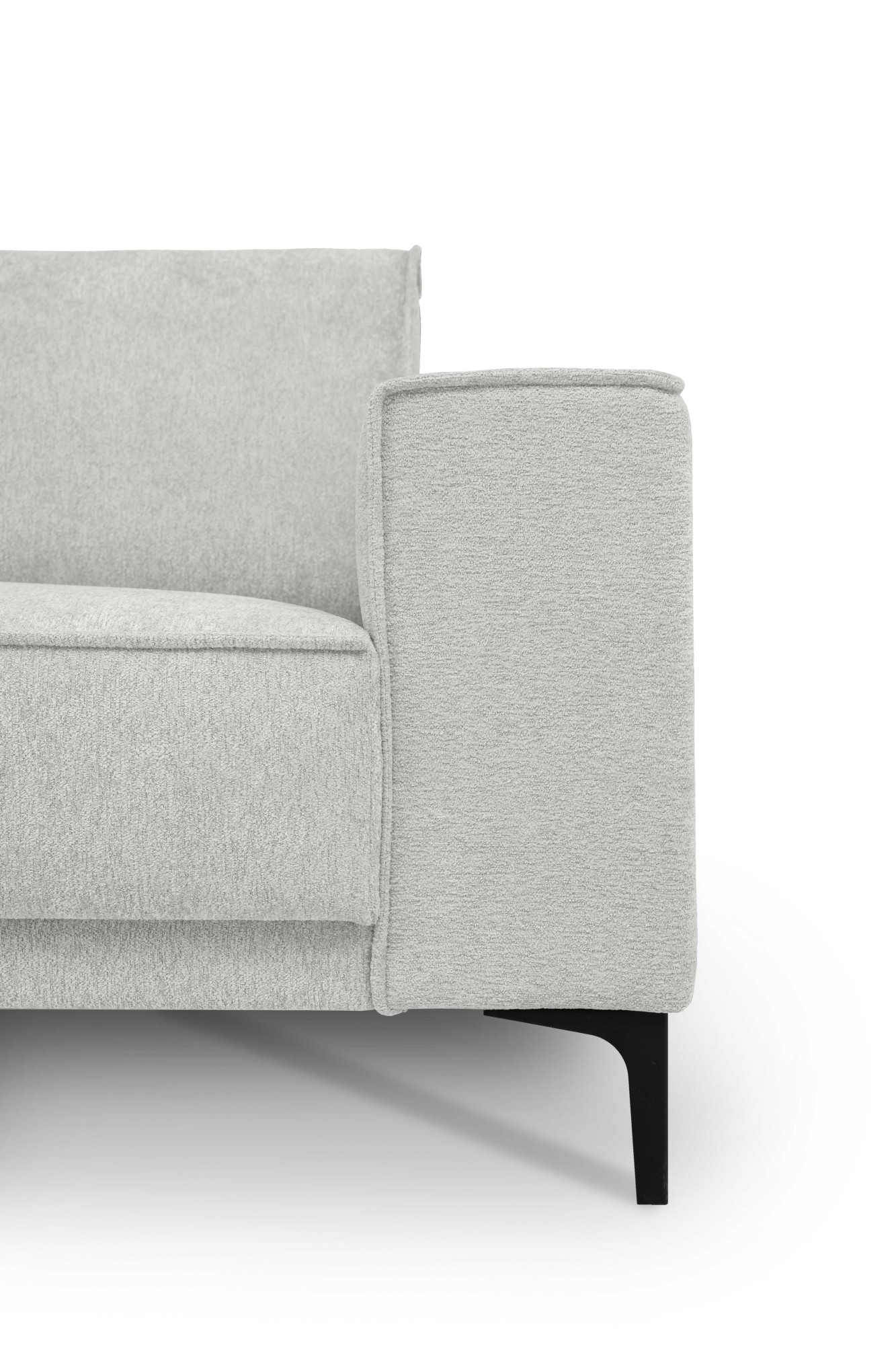 Places of Style Ecksofa »Polsterecke Oland, Struktur, Flachgewebe, Luxus-Microfaser, Boucle«, L-Form, 289 cm, Wellenunterfederung, Skandi-Design, Metallfüße