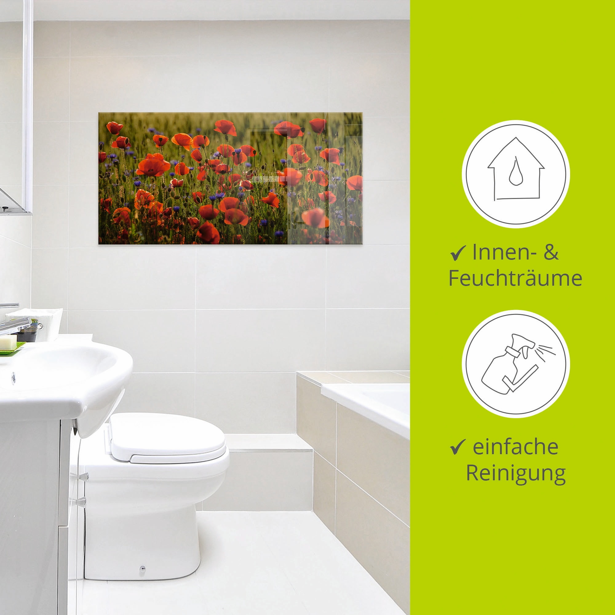 Artland Glasbild »Sommermohn«, Blumen, (1 St.), in verschiedenen Größen