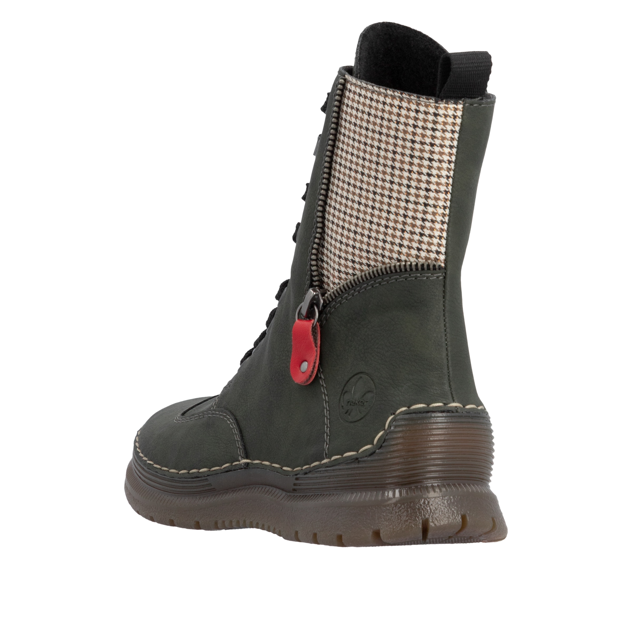 Rieker Schnürboots  Herbstboots, Schnürstiefelette mit Zier-Reißverschluss am Schaft