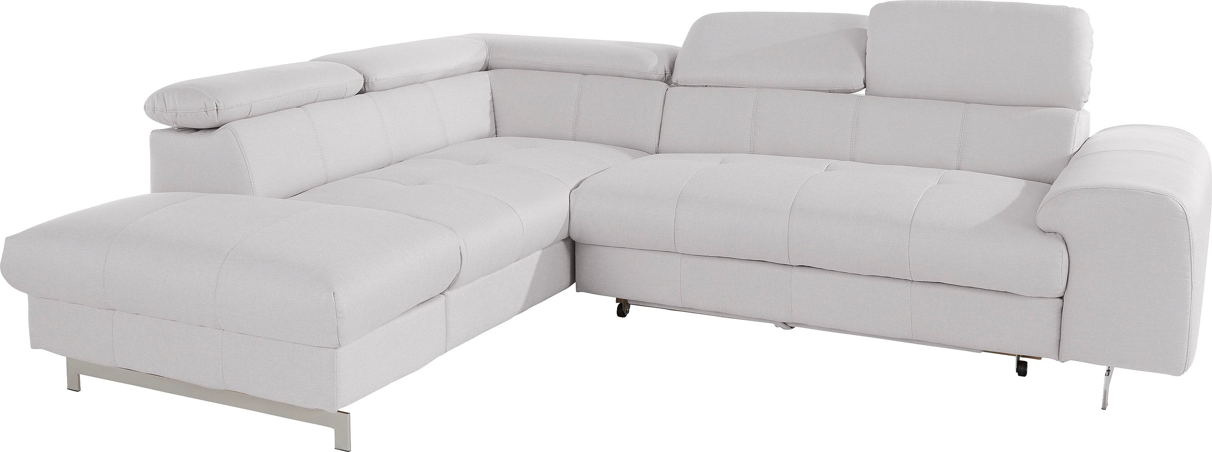 COTTA Polstergarnitur »Chef L-Form«, (Set, 2 tlg.), Set bestehend aus: Ecksofa mit Kopfteilverstellung & Hocker