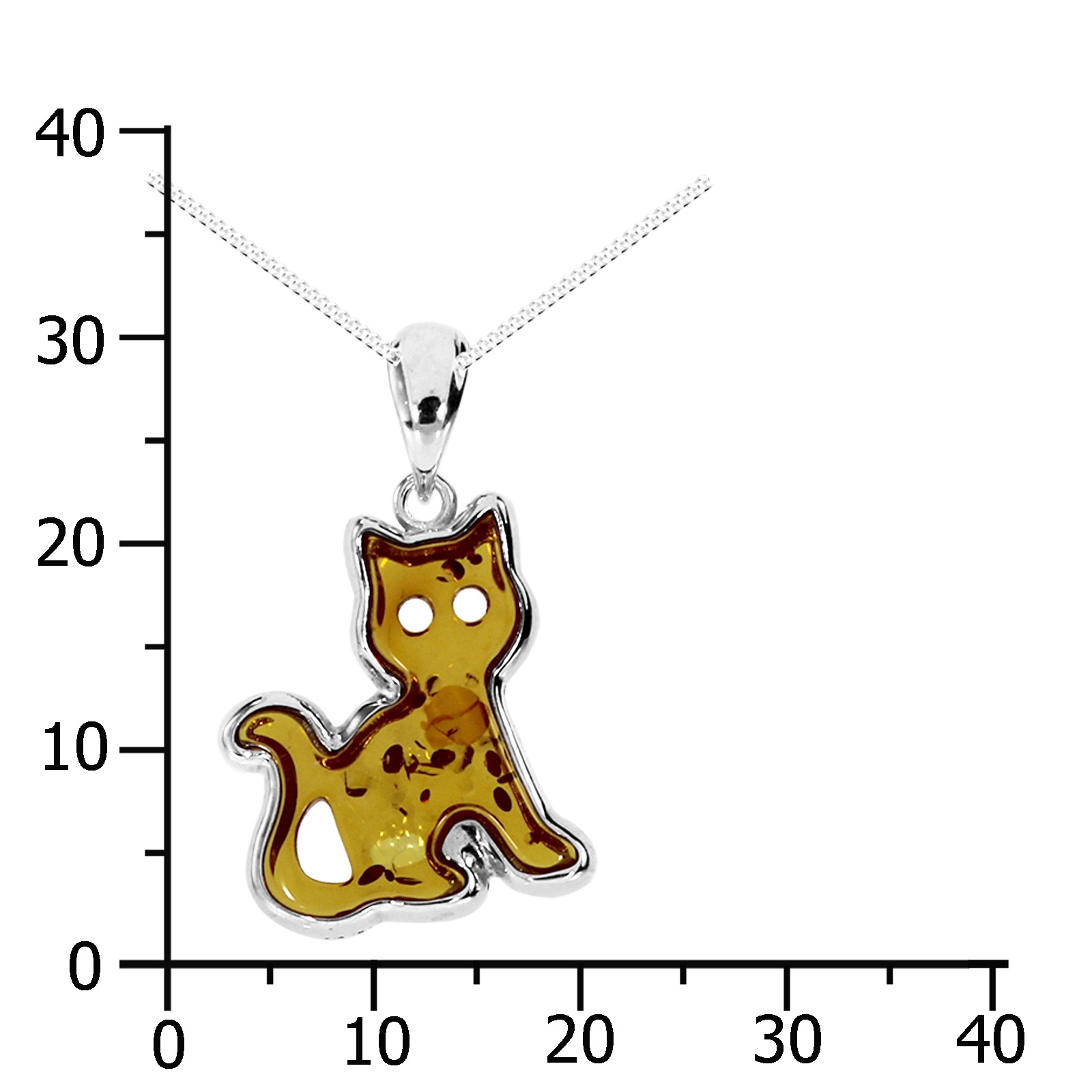 OSTSEE-SCHMUCK Kette mit Anhänger »Ostsee-Schmuck Kette mit Anhänger Katze Kette mit Anhänger Katze«, (2 tlg.)