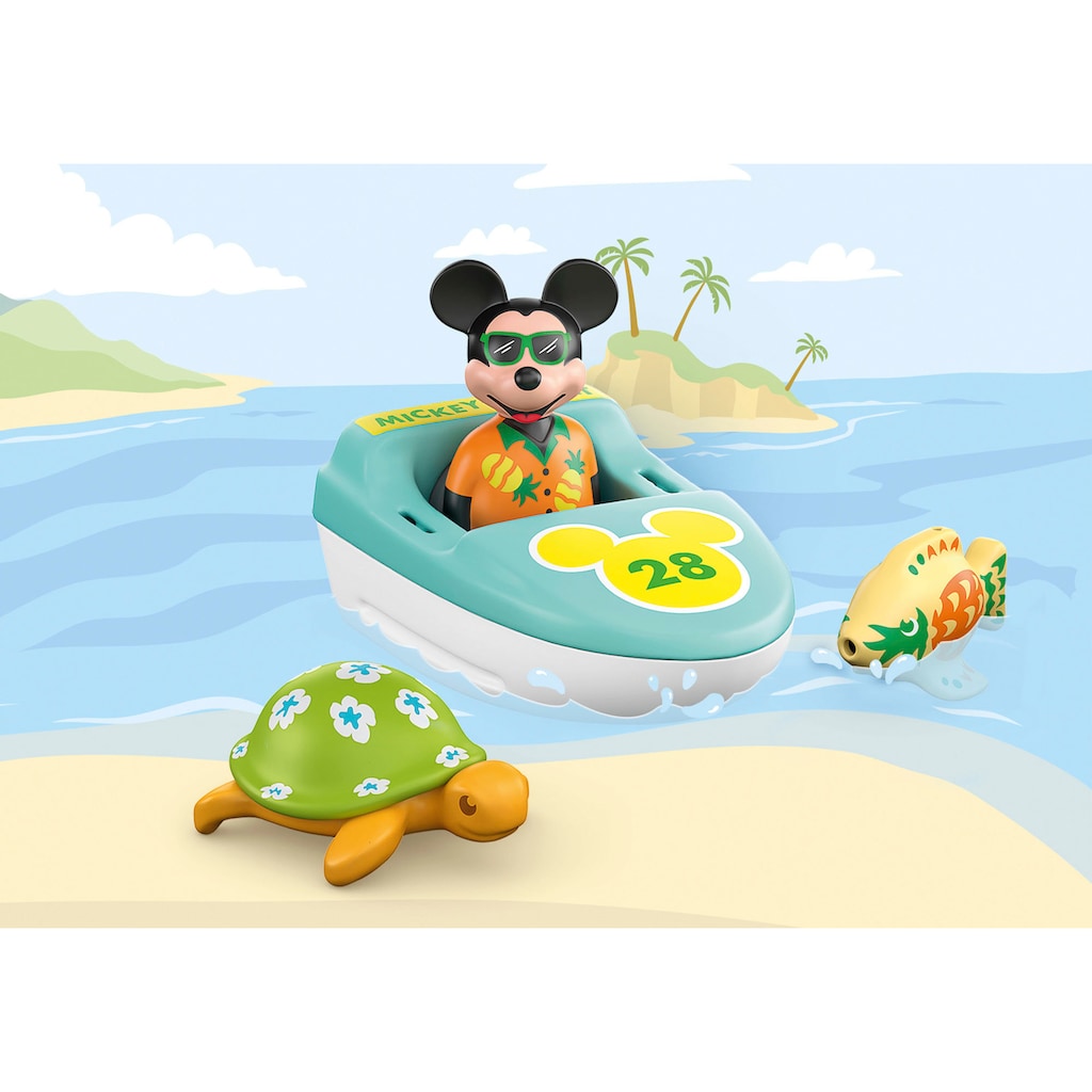 Playmobil® Konstruktions-Spielset »1.2.3 & Disney: Mickys Bootstour (71417), Disney & Mickey and Friends«, (4 St.), Aqua, Made in Europe