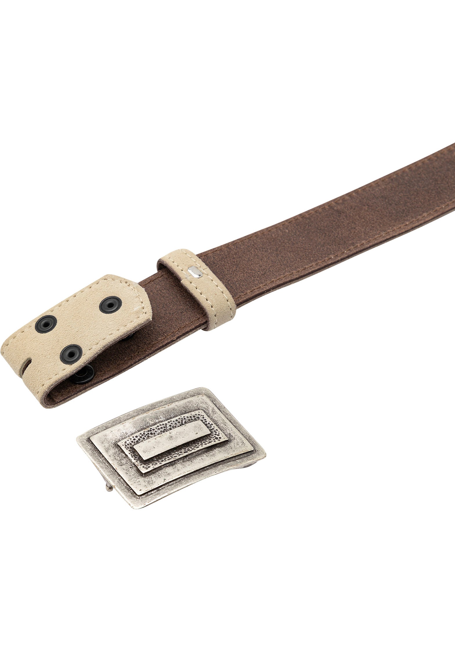 Rettungsring Gürtel Ledergürtel mit austauschbarer Schließe »Rechteck Gestapelt Silber«