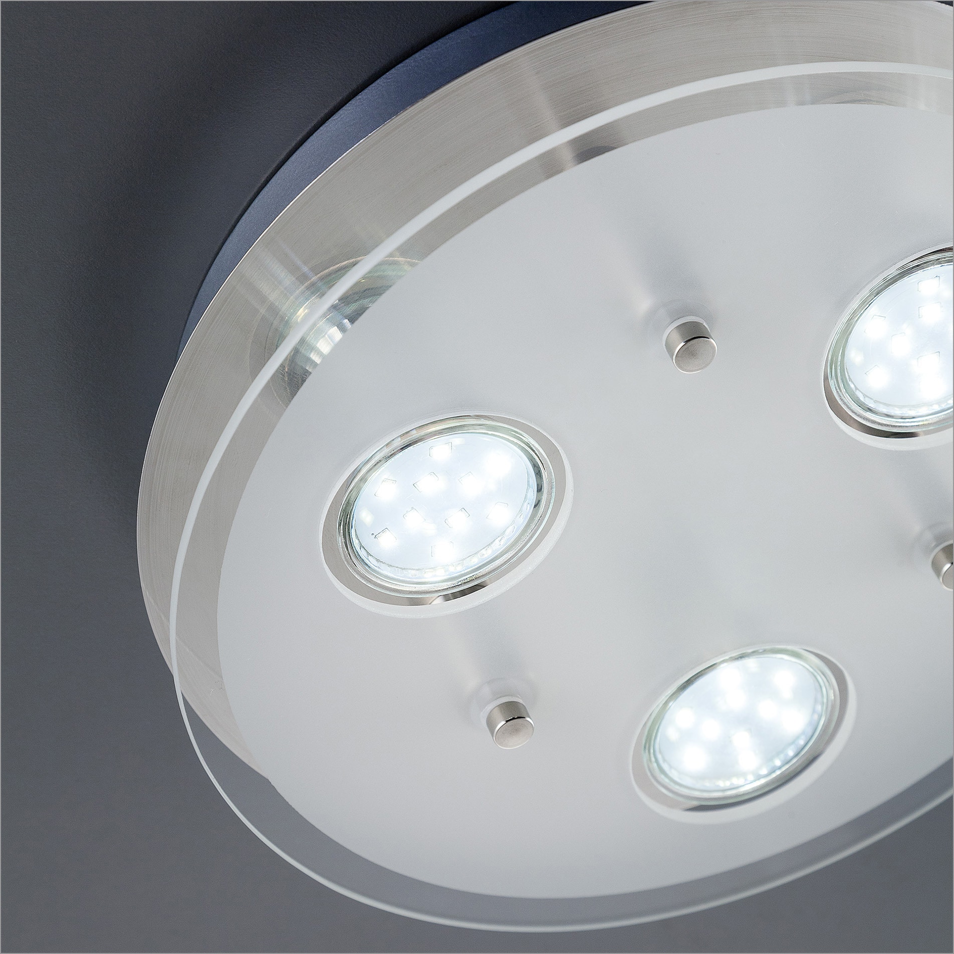 B.K.Licht LED Deckenleuchte »Dinora«, 3 Strahler GU10 inkl. flammig-flammig, LED auf LED Lumen Deckenlampe kaufen warmweiß 250 3W Raten Glas