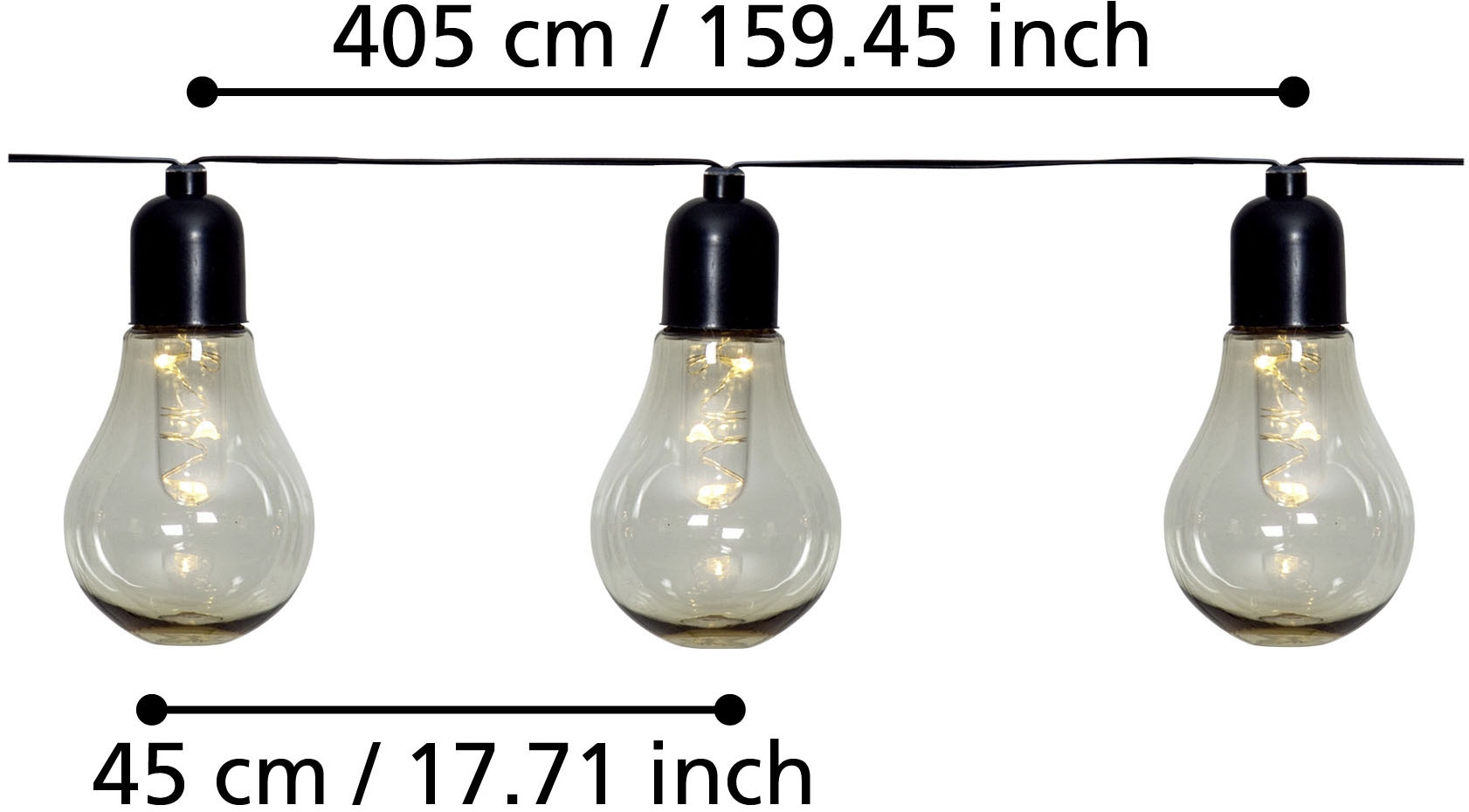 EGLO Lichterkette »LED Lichterkette Libisa, Balkon Deko, Kette mit Glühbirnen, IP44« 10 Stk.-flammig aus Kunststoff, 10 Leuchtmittel, 4,05m Kabel