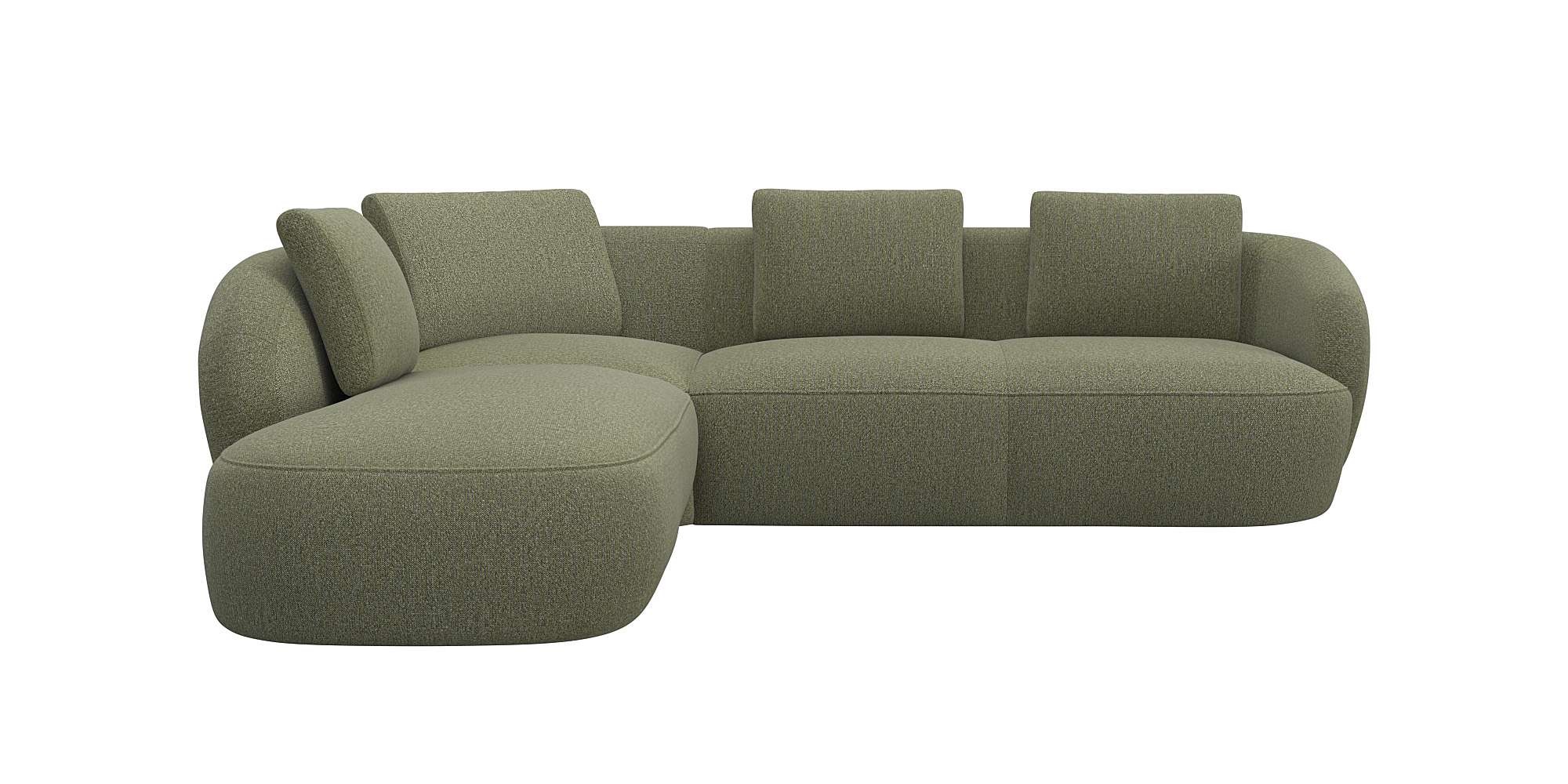 FLEXLUX Ecksofa »Torino, rund, L-Form, Sofa-Ecke mit Ottomane«, Modernes, o günstig online kaufen