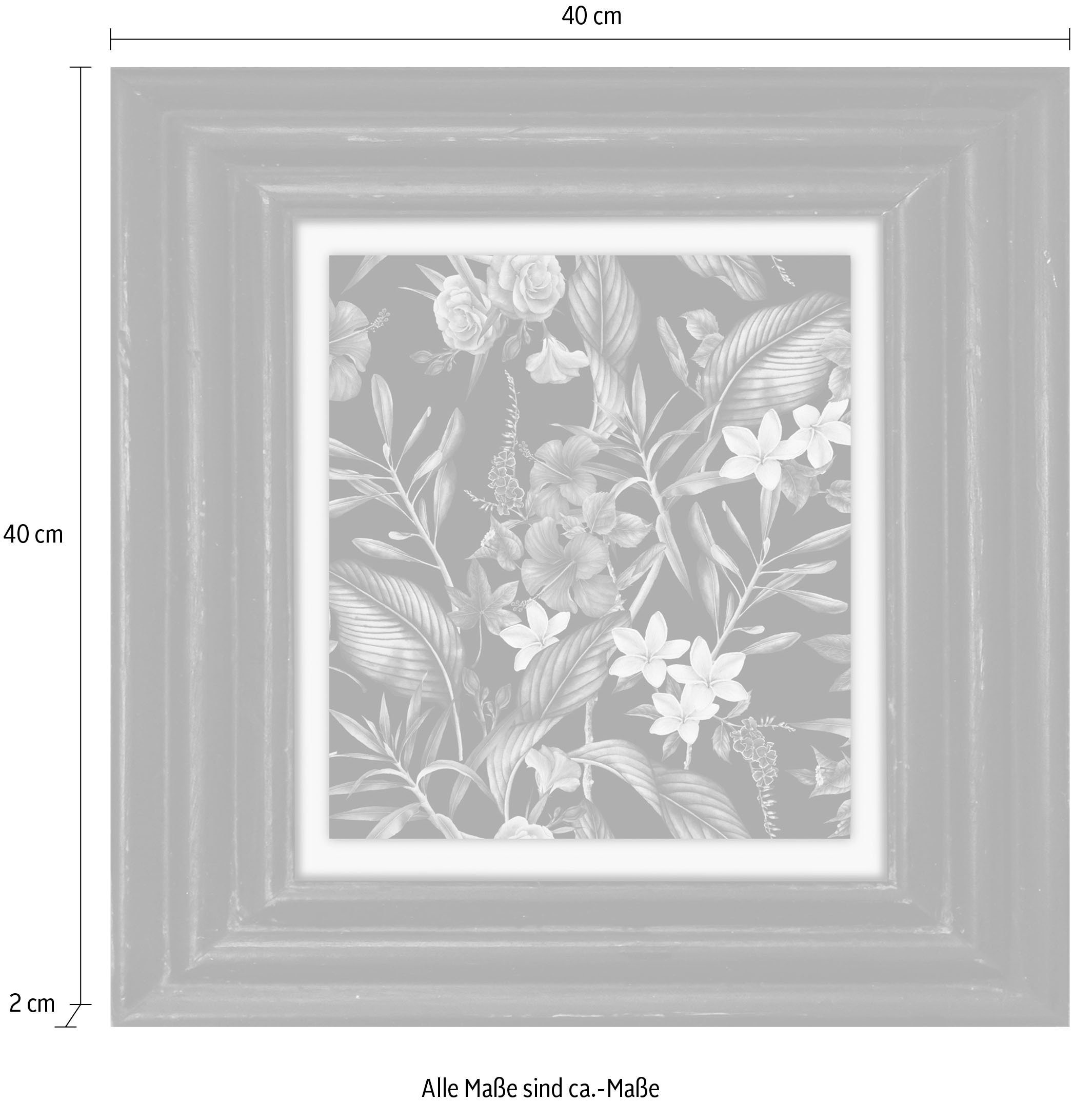 queence Leinwandbild »Blumen«, Kunst-Blumen-Blumenbilder-Stillleben-Garten-Gartenbilder, Premium-Leinwandstoff, Handarbeit aus Deutschland, 40x40cm