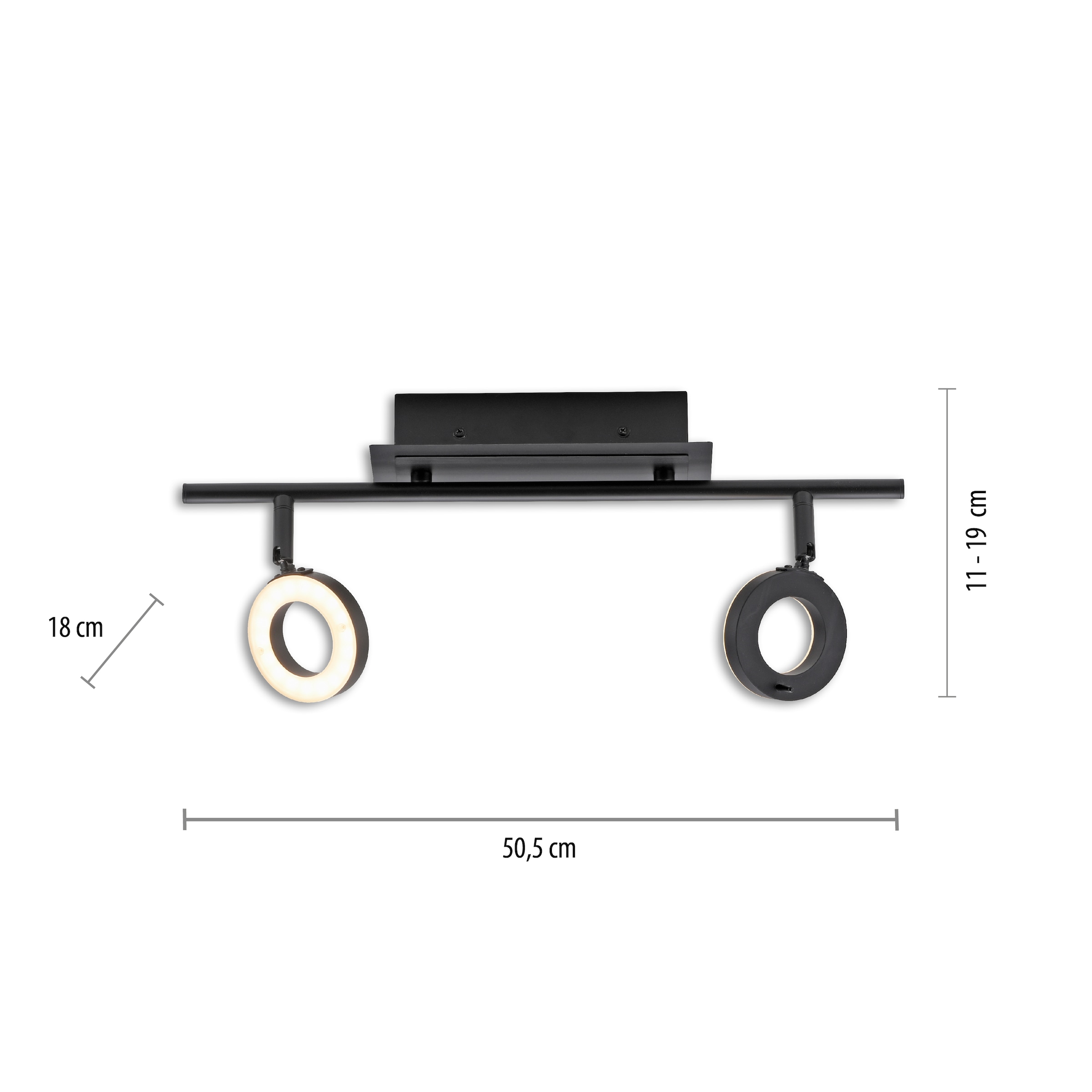 Paul Neuhaus Deckenleuchte »SILEDA«, 2 flammig, Leuchtmittel LED-Board | LED fest integriert, inkl. festverbaute LED, IP44, Spotköpfe verstellbar