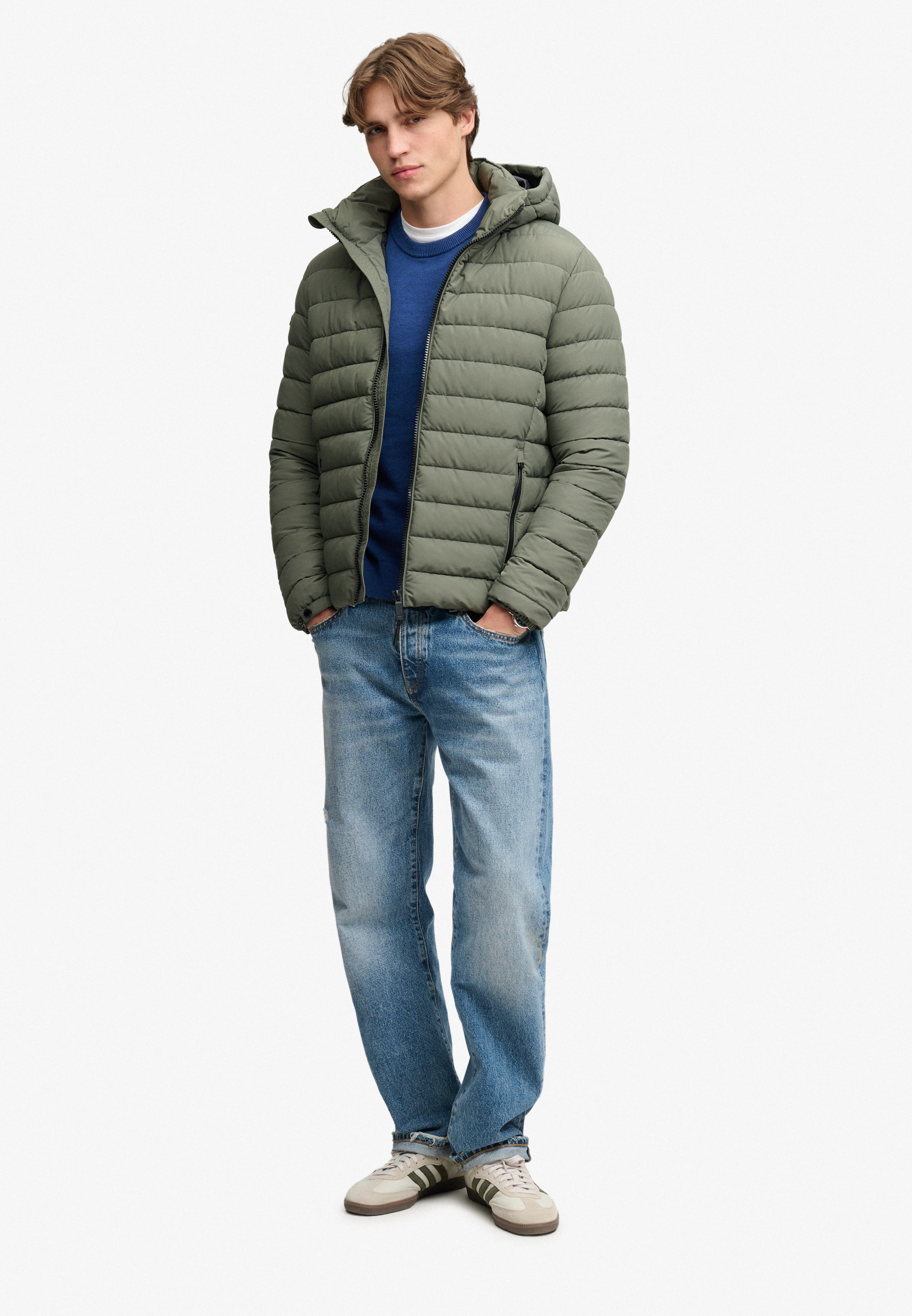 Superdry Steppjacke »HOOD FUJI MIDWEIGHT PADDED JKT« mit Kapuze Kunstfaser, slim fit