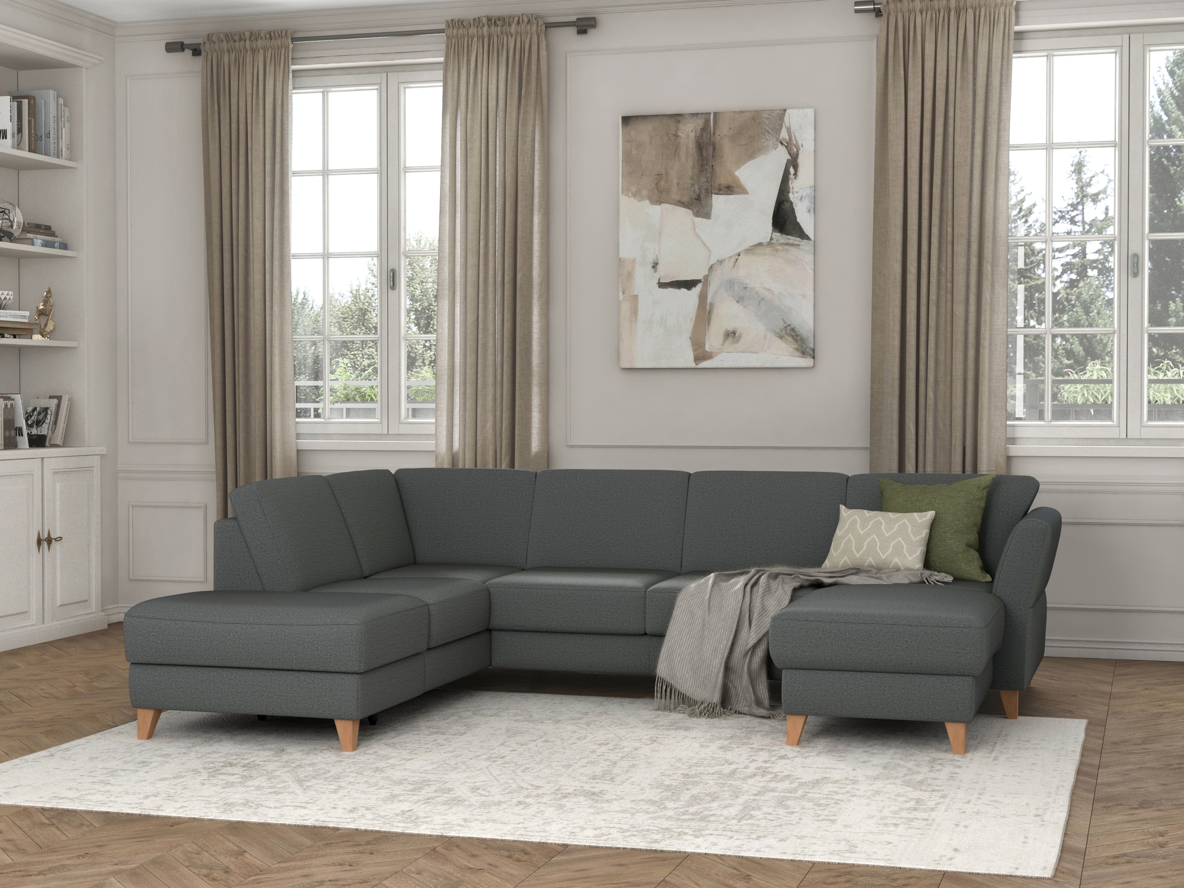 sit&more Wohnlandschaft »Visby U-Form« wahlweise mit Bettfunktion und Staur günstig online kaufen