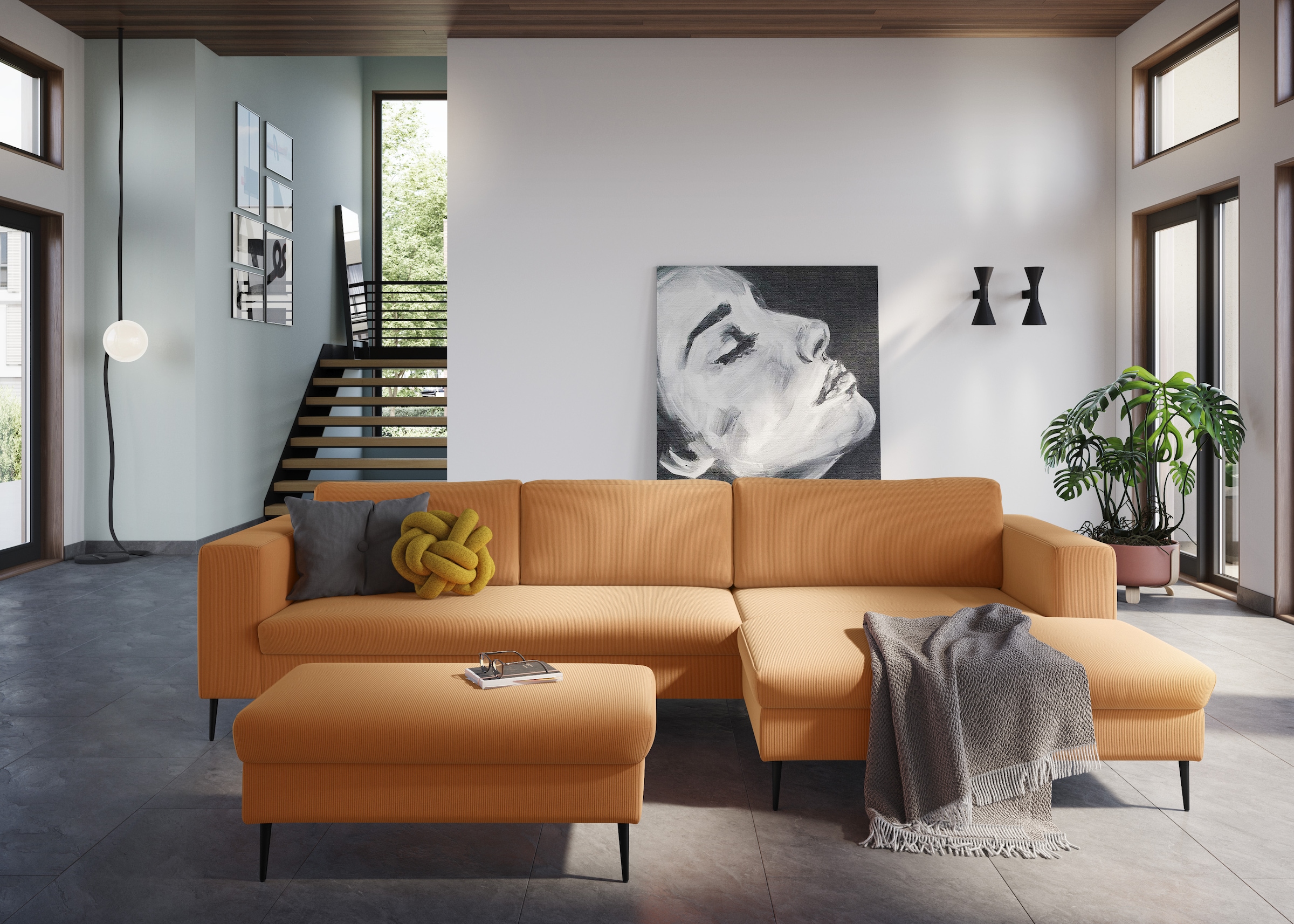 DOMO collection Sitzhocker »Modica«, passend zur Serie, auch in Cord