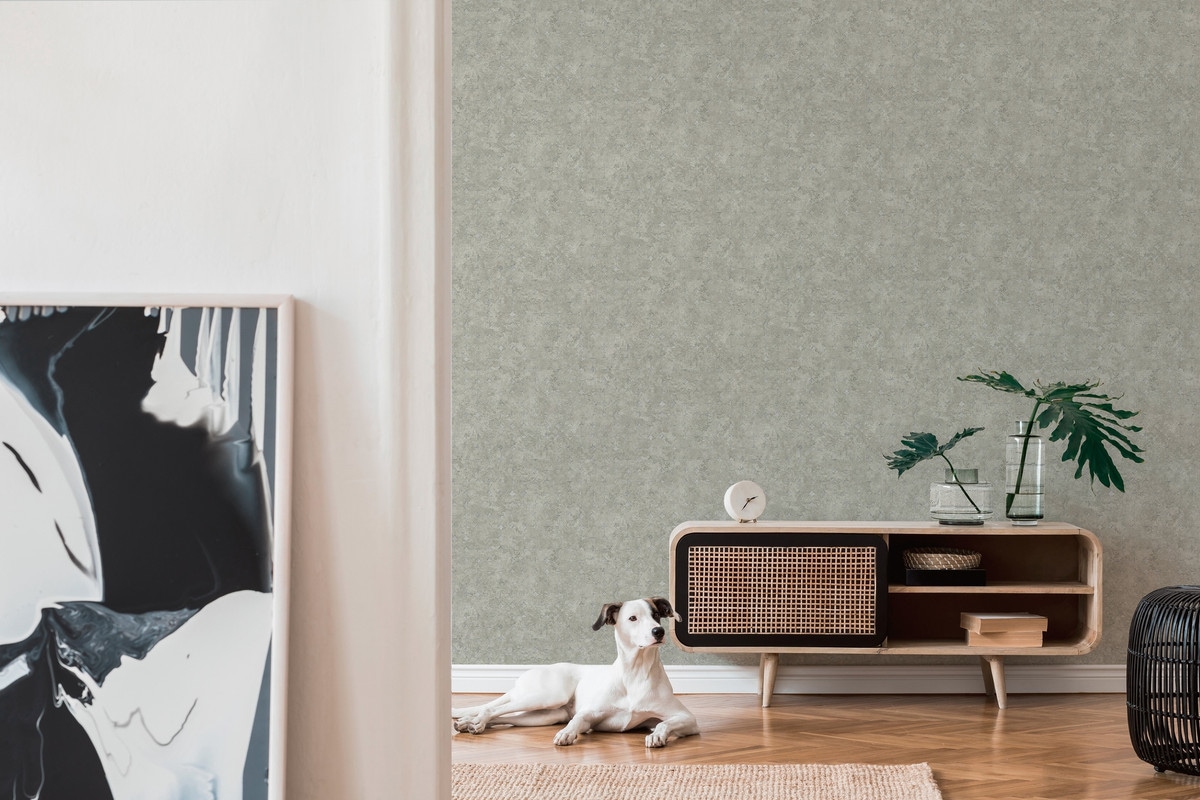 living walls Vliestapete »Stories of Life Vintage Mustertapete Grau Grün Vliestapete«, geometrisch-grafisch-Motiv, Loft-Style Tapete für Wohnzimmer und Büro Tapeten Wohnzimmer modern
