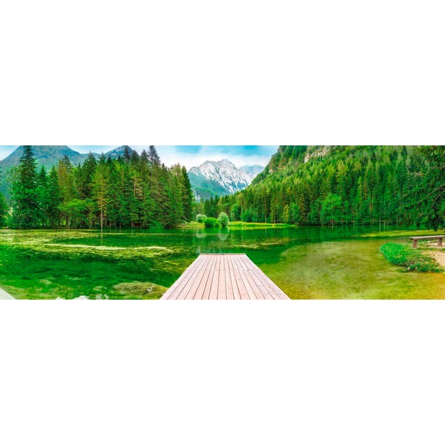 Komar Fototapete »Green Lake«, 368x127 cm (Breite x Höhe), inklusive  Kleister auf Rechnung bestellen
