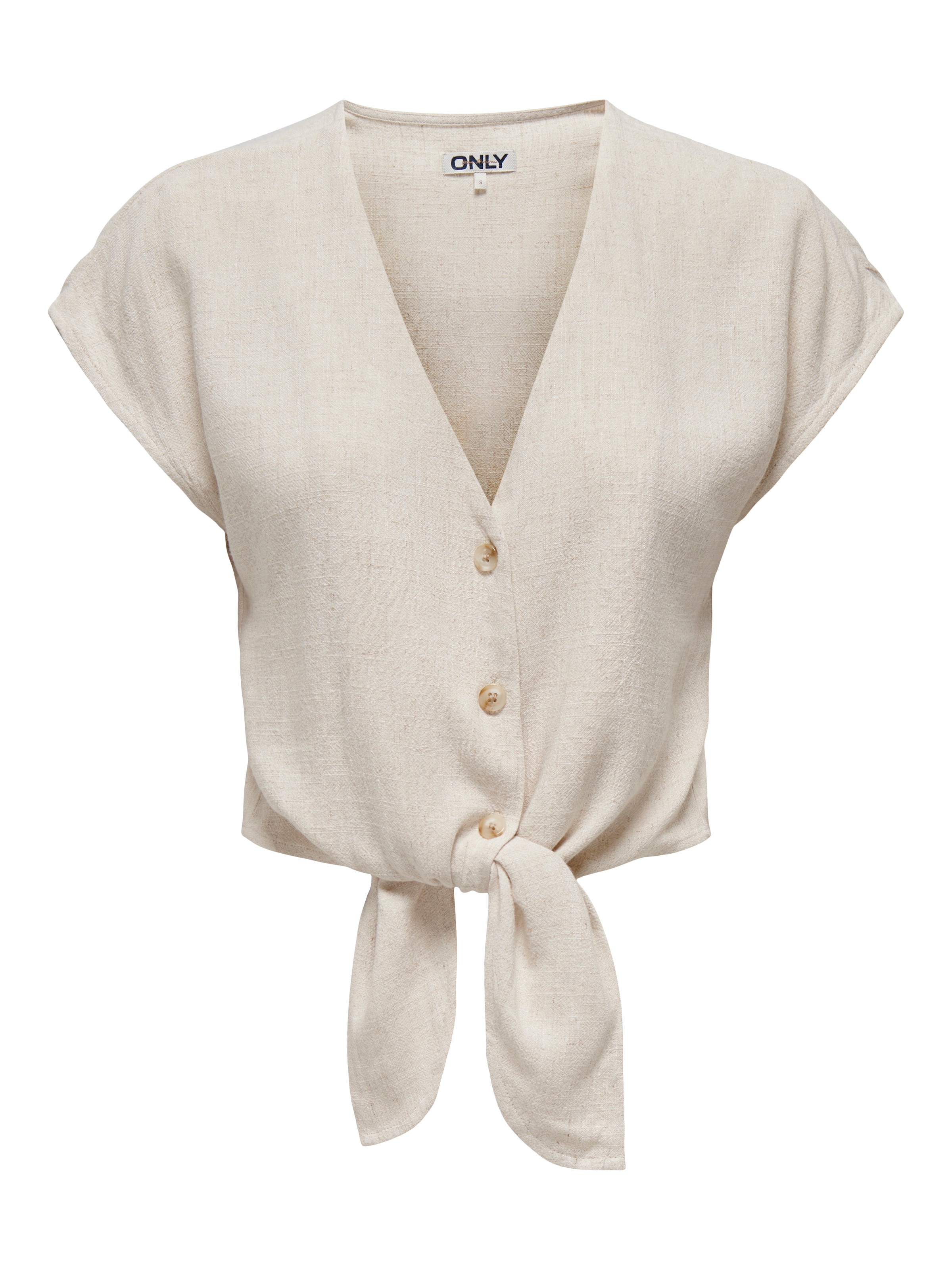 ONLY Kurzarmbluse »ONLSIESTA SS KNOT LIN BL SHIRT PNT NOOS«