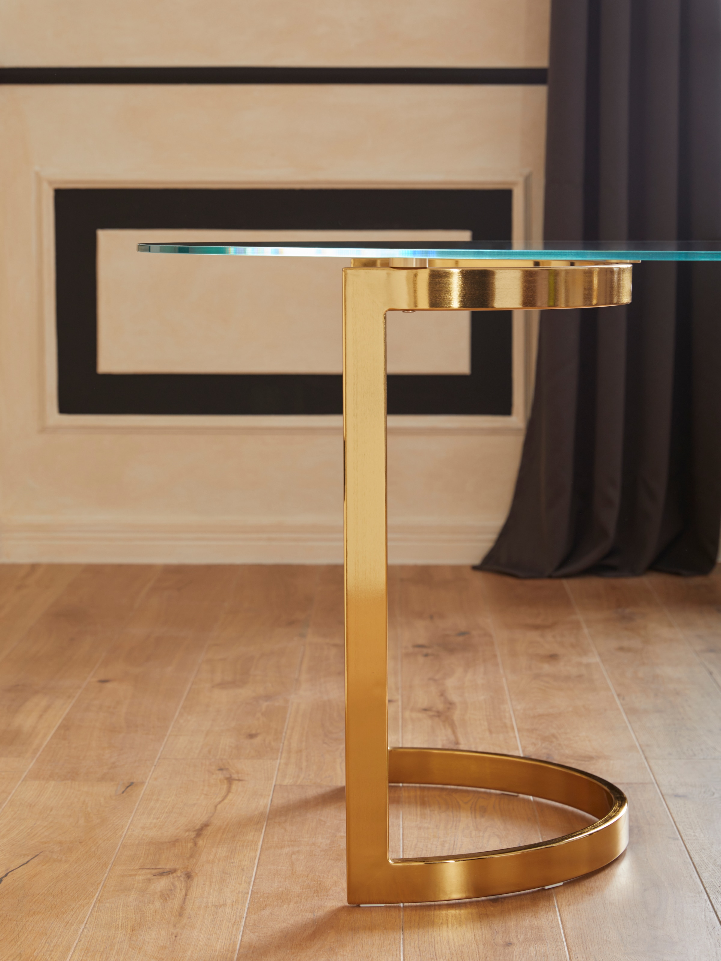 Guido Maria Kretschmer Home&Living Esstisch »Treelessy«, Gestell Edelstahl, 1 cm starke Tischplatte aus Glas